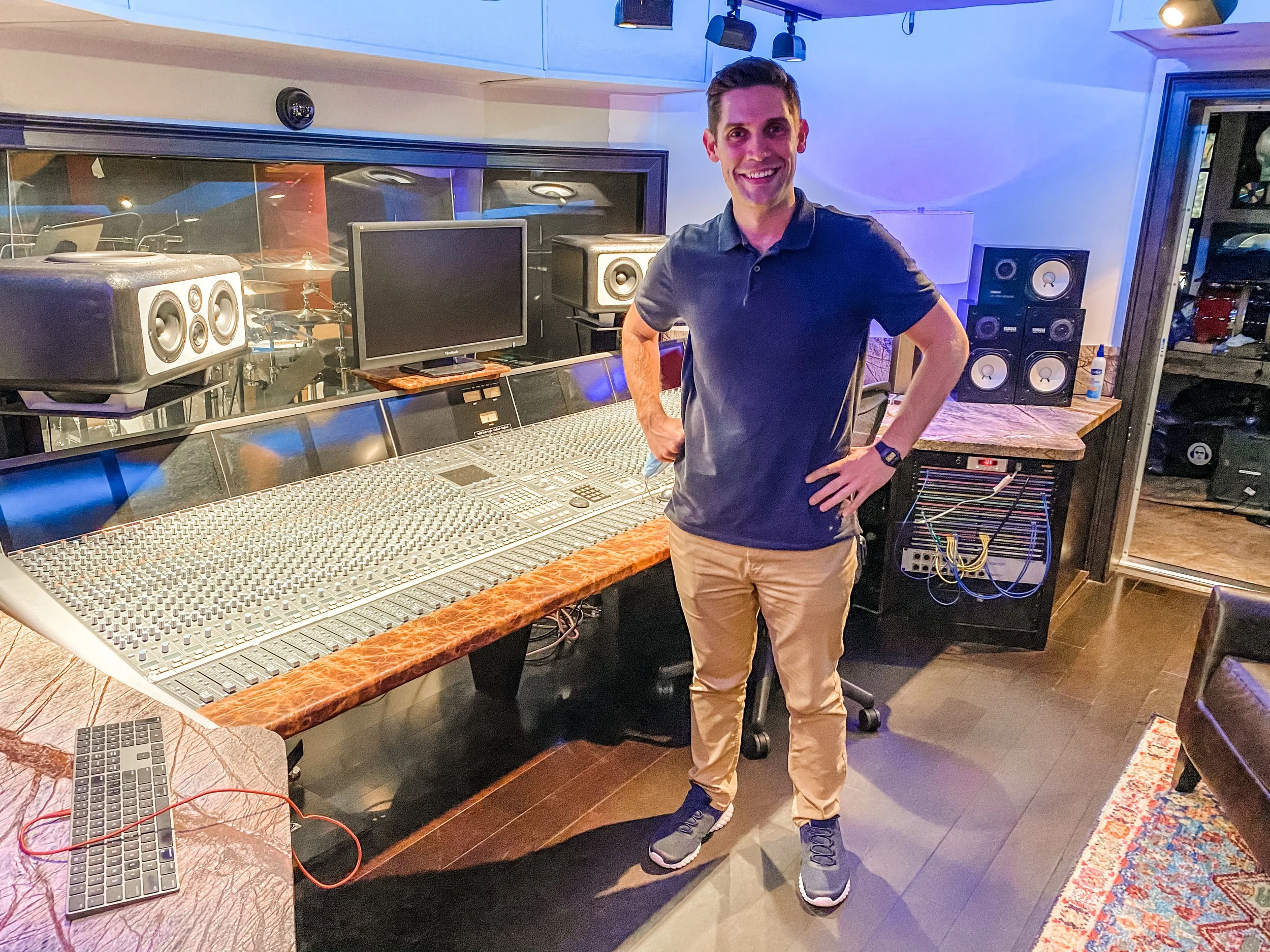 Owner of Skyroad Studios, Ryan Trimble, working at Vanquish Studios on the SSL Duality 