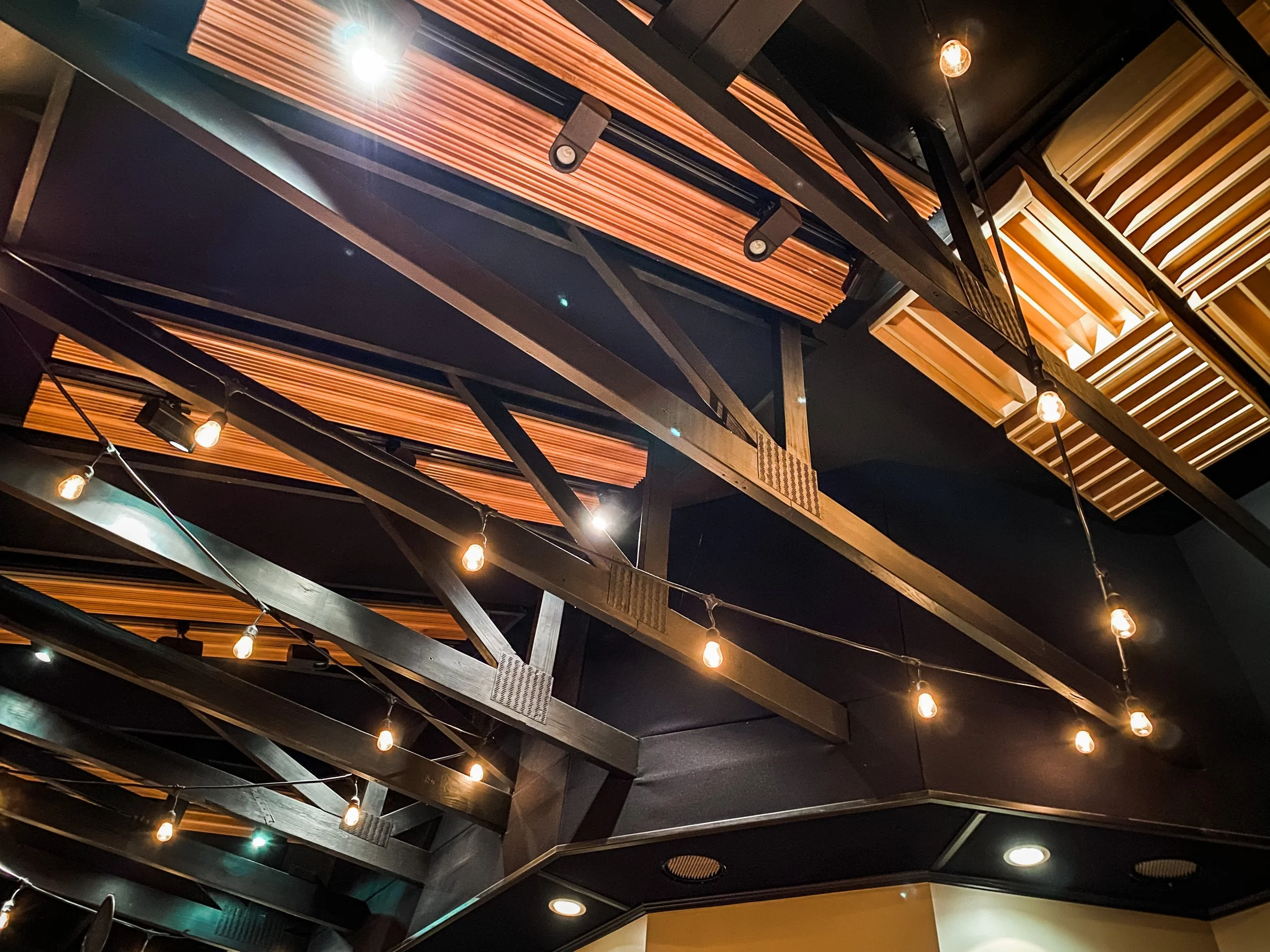 The live room at Vanquish Studios featured acoustics by RPG. We had open trusses where the movable clouds could breath and have space above them for sound to travel and be controlled. 