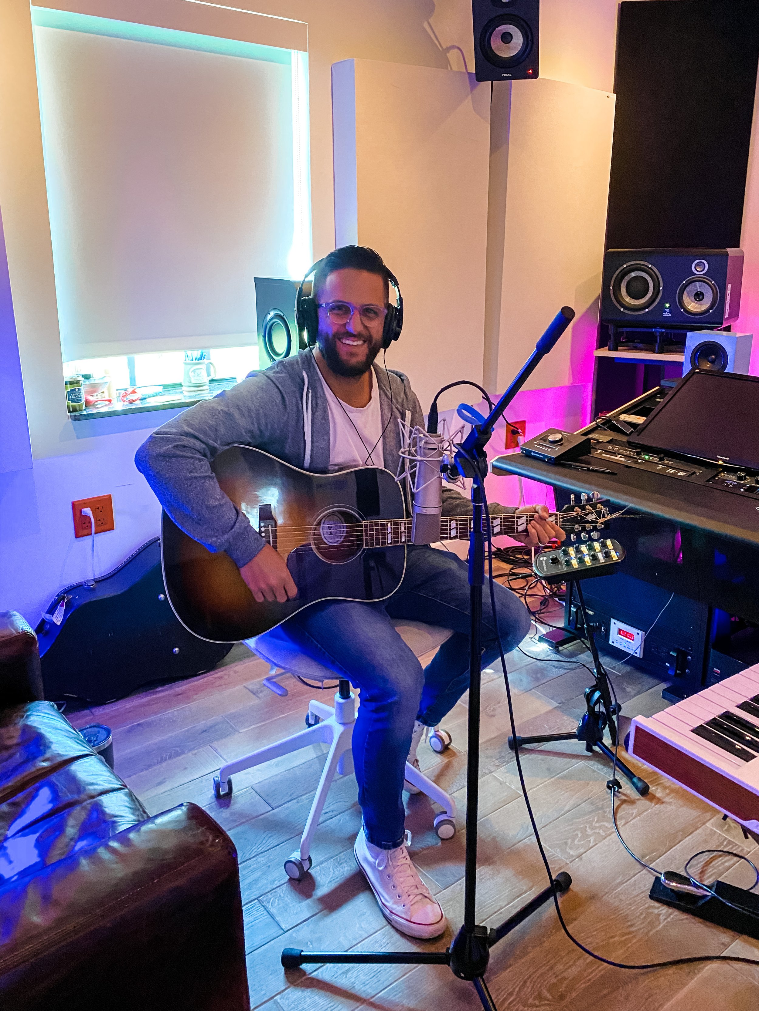 Recording Acoustic Guitar in the Vanquish Studios B Room 