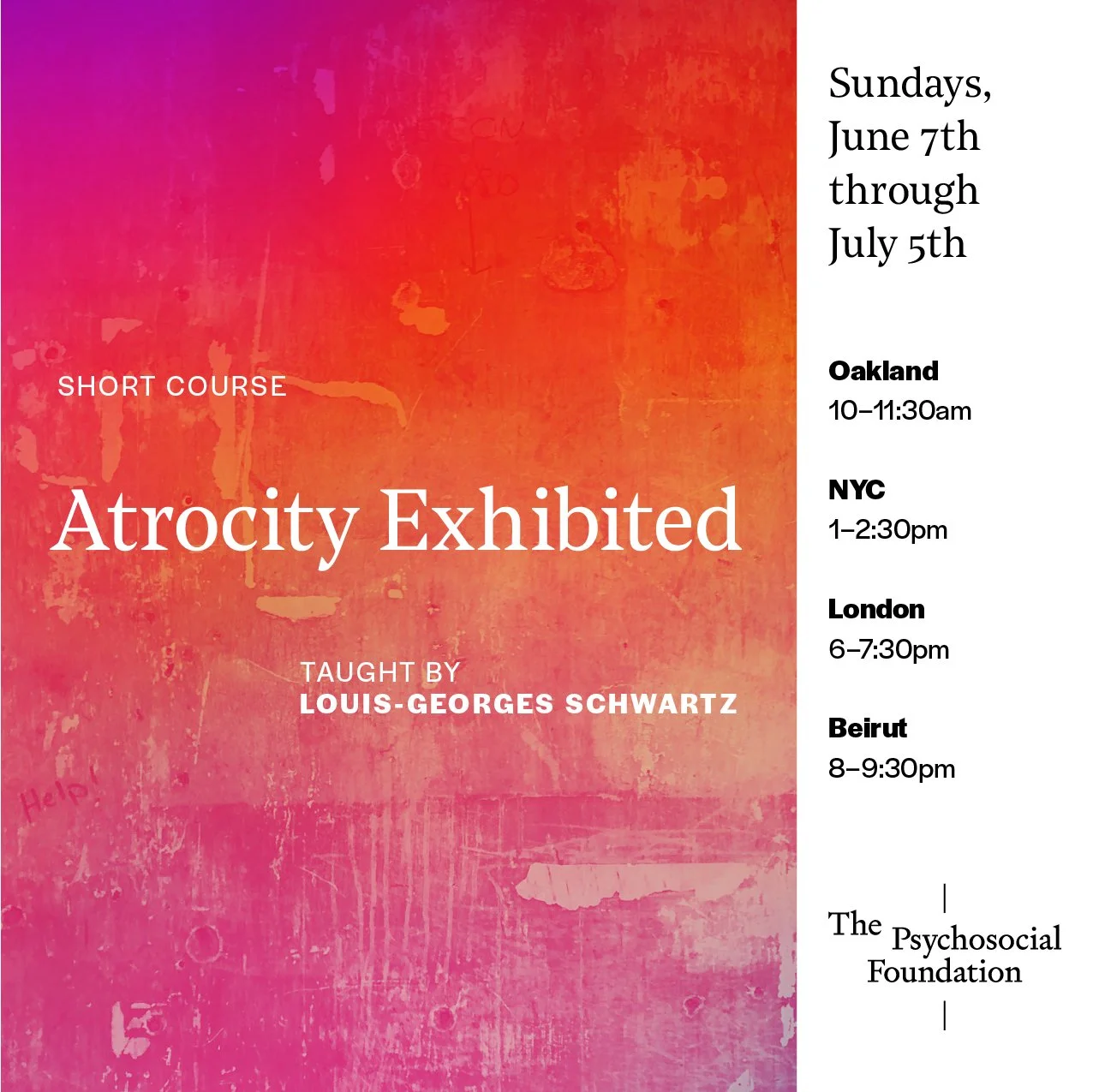 Short Course: Atrocity Exhibited