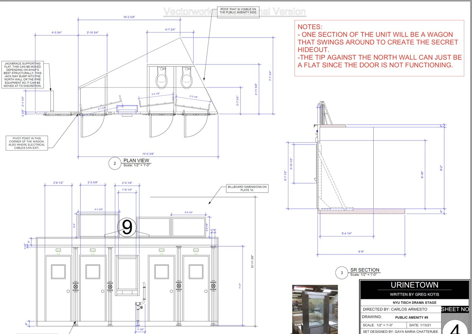 Drafting for bathroom platform wagon