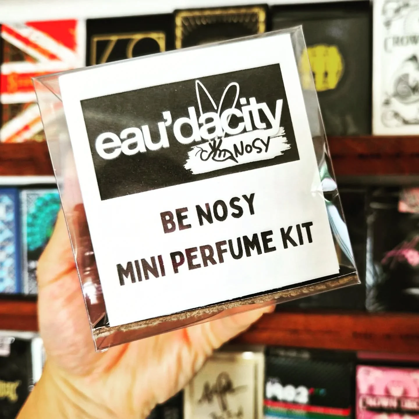 The kit for when you *just can't even.*

Be Nosy Mini Perfume Kit is quick mixing experience. 9 scents to mix and match. Each note is prepared as a skin-safe dilution in fractionated coconut oil and beginner friendly. Makes three 3ml rollerballs. The