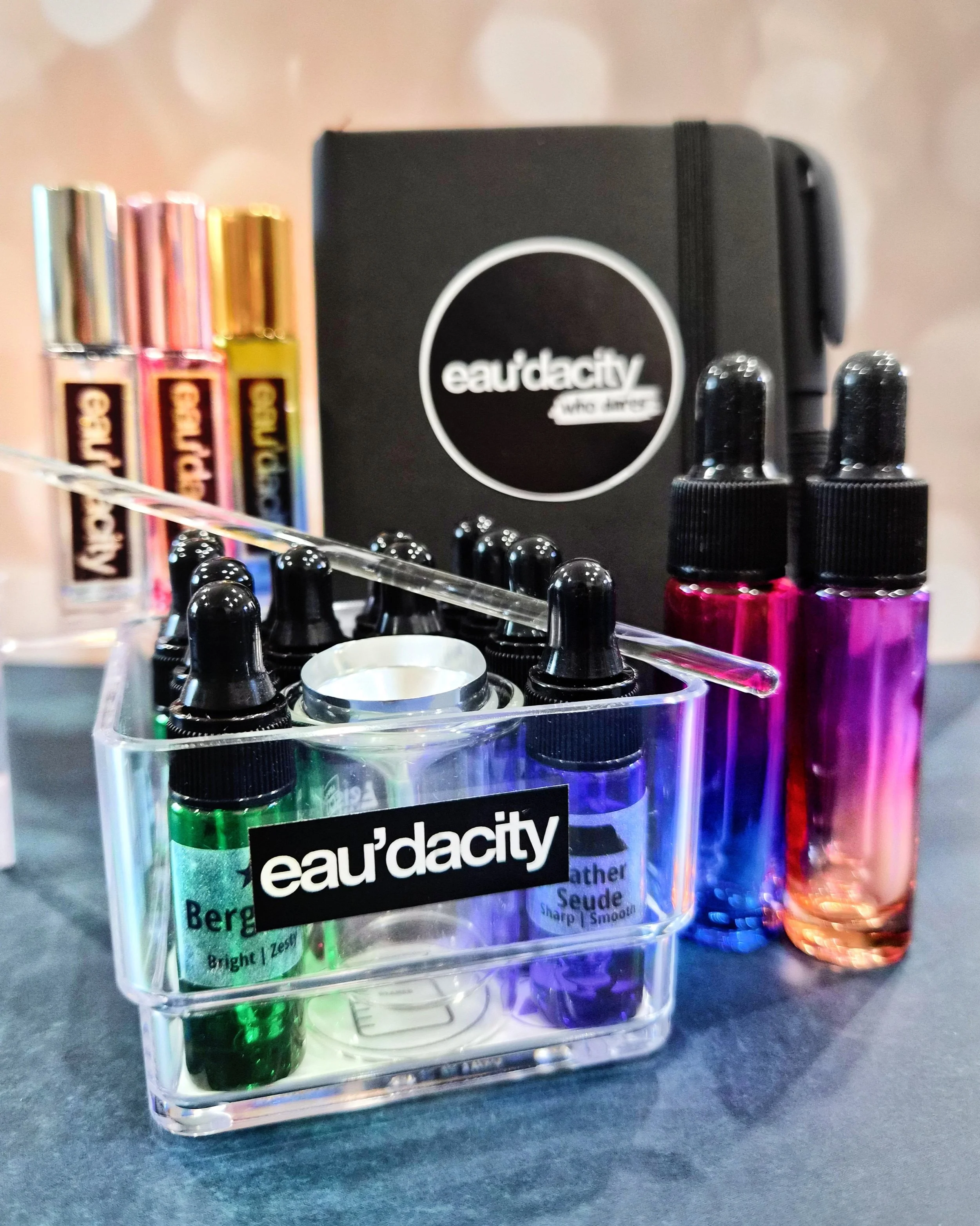 DIY fragrance experience Eau'dacity in Orange County California mini travel kit