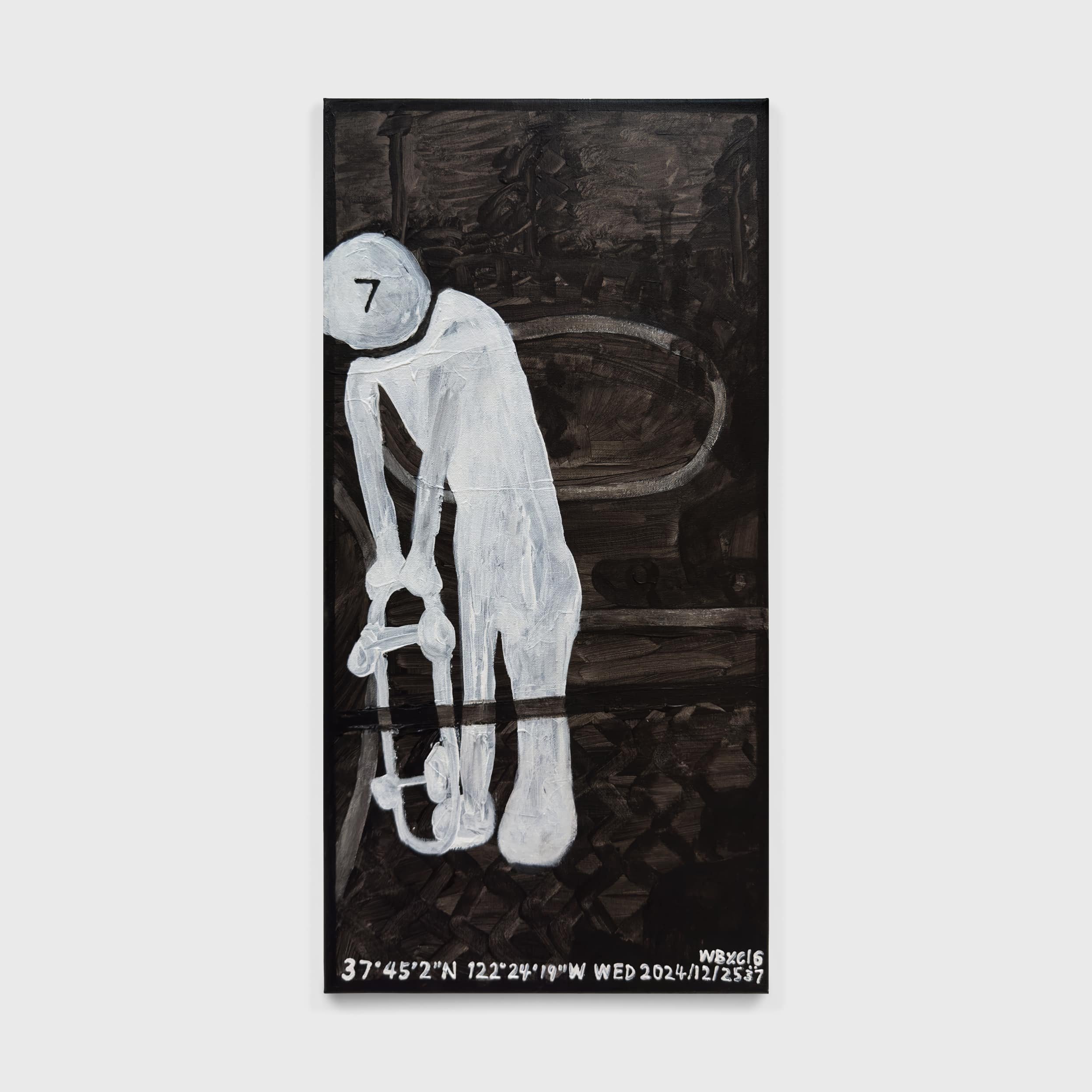 No.7, 2024. Acrylic on canvas — 24 x 12 x 0.8 in