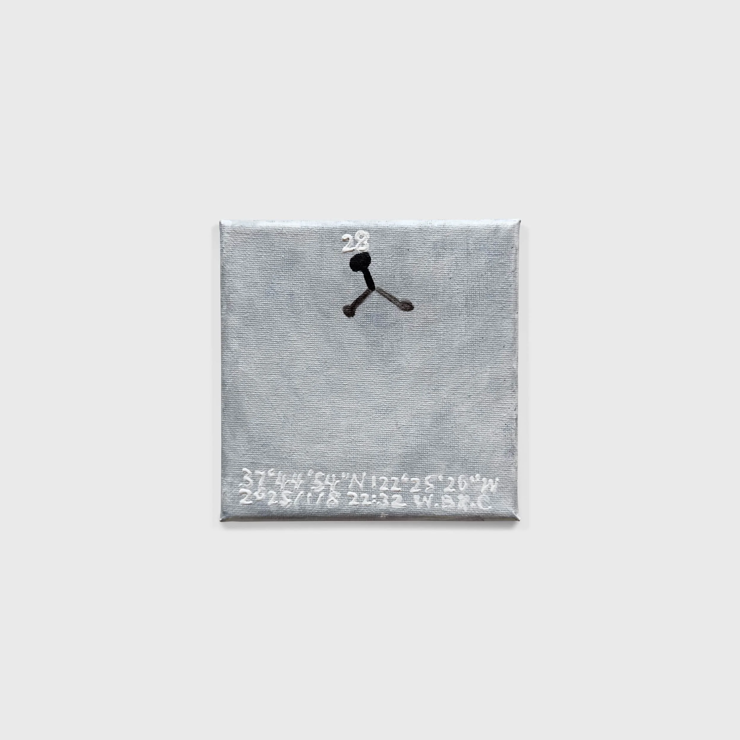 No.28, 2025. Acrylic on canvas — 5 x 5 x 0.8 in