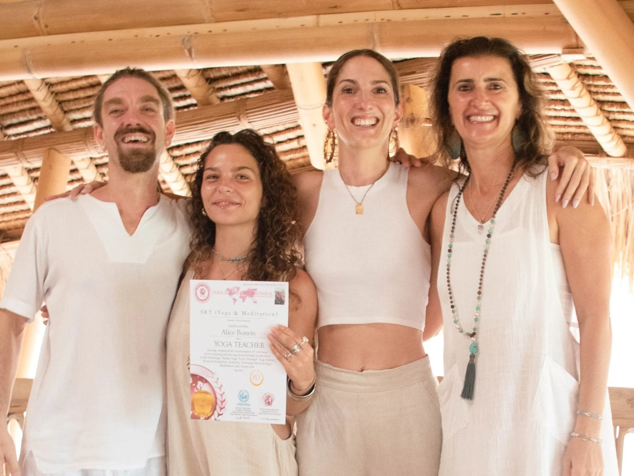 Graduation ceremony and student testimonials at SKY Yoga and Meditation, the best Yoga school in Bali offering the most authentic Yoga Teacher Training programs rooted in traditional Hatha Yoga practice and philosophy.