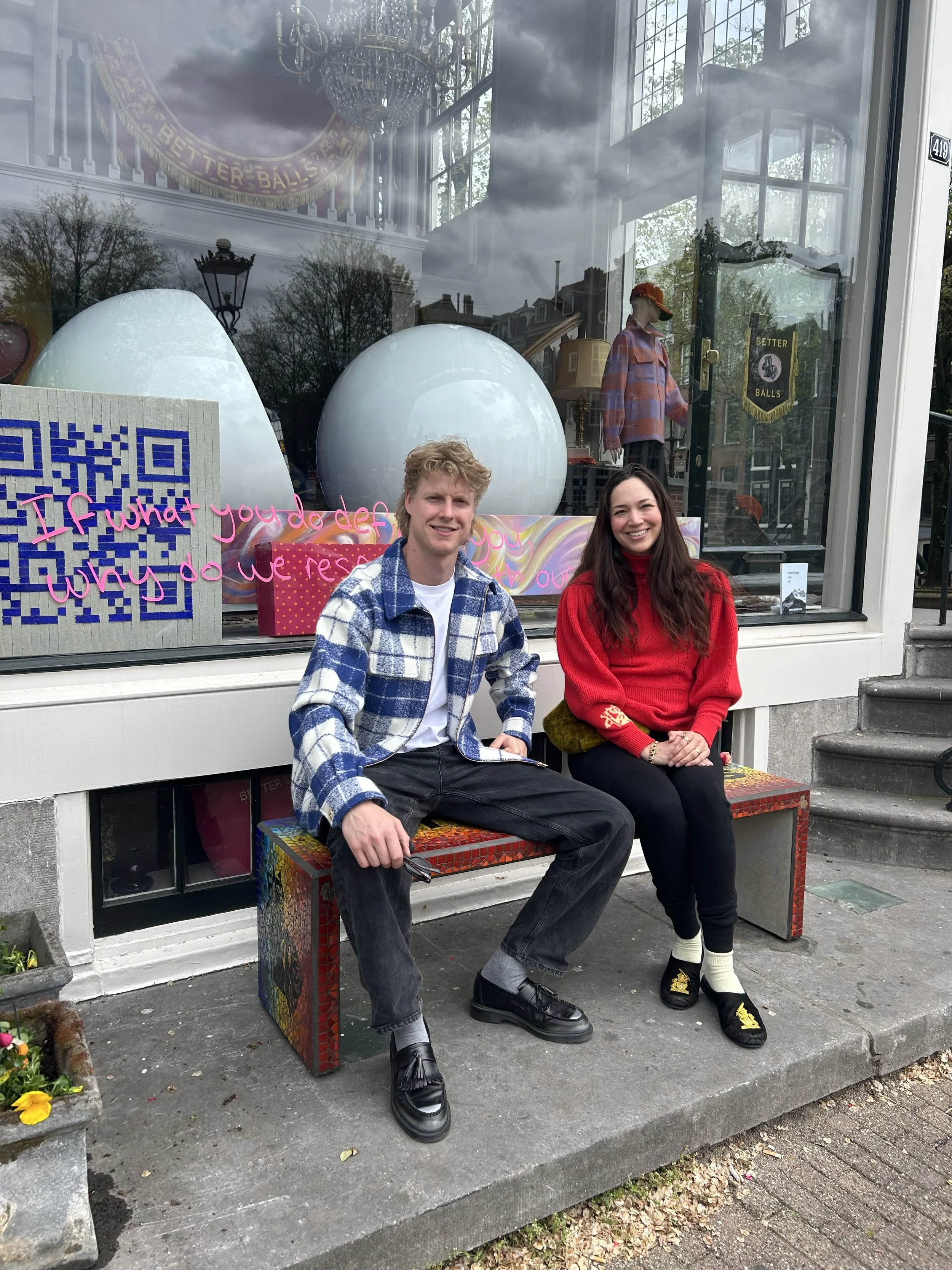 Casper Waaijer & Elizabeth Vanderblank Showcasing their art at the BETTER BÅLLS SHOWROOM Keizersgracht Amsterdam