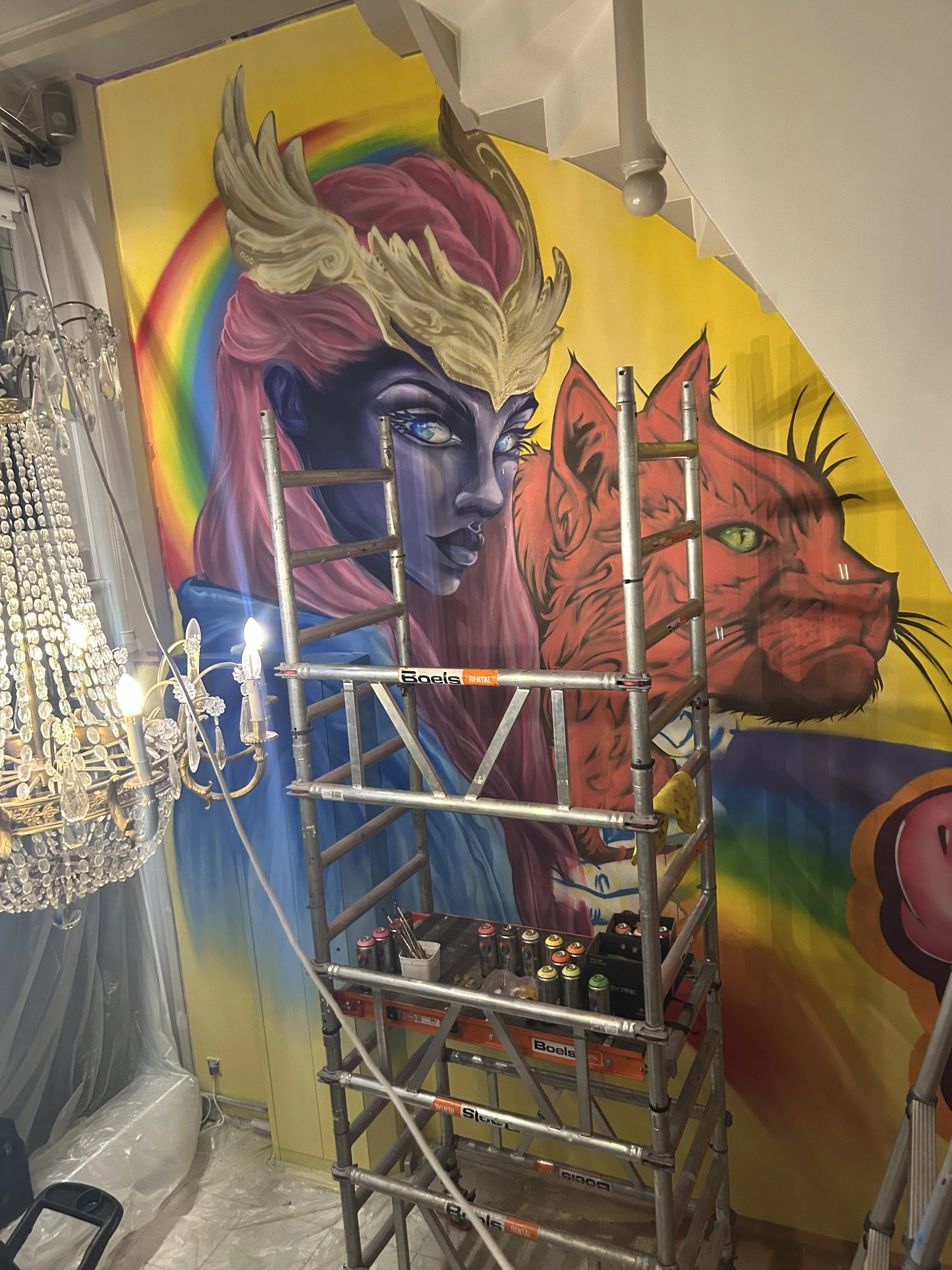 Amsterdam Female Street Artist Sames Work in Progress