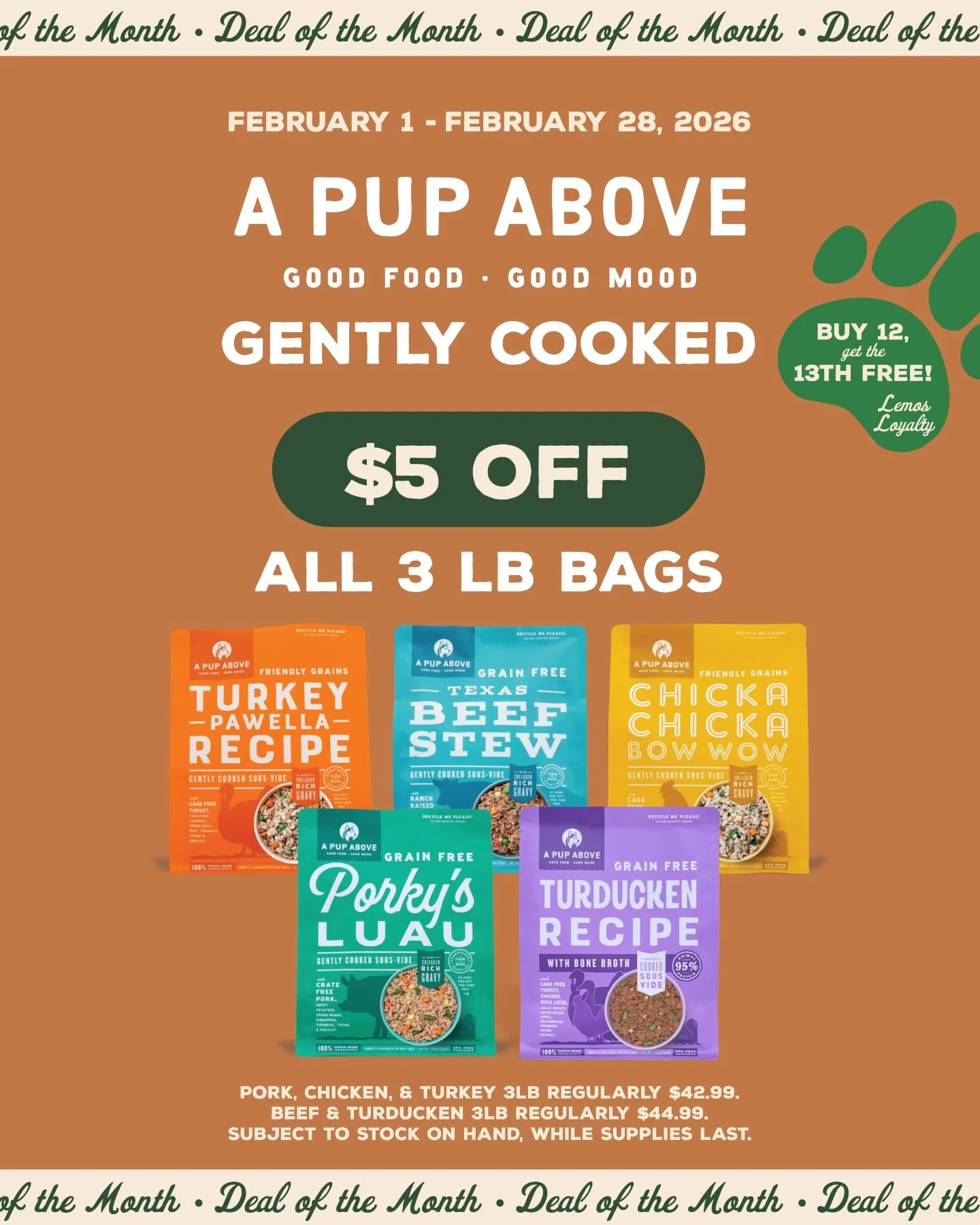 These February deals are perfect to show your pup some extra love this month! 🧡