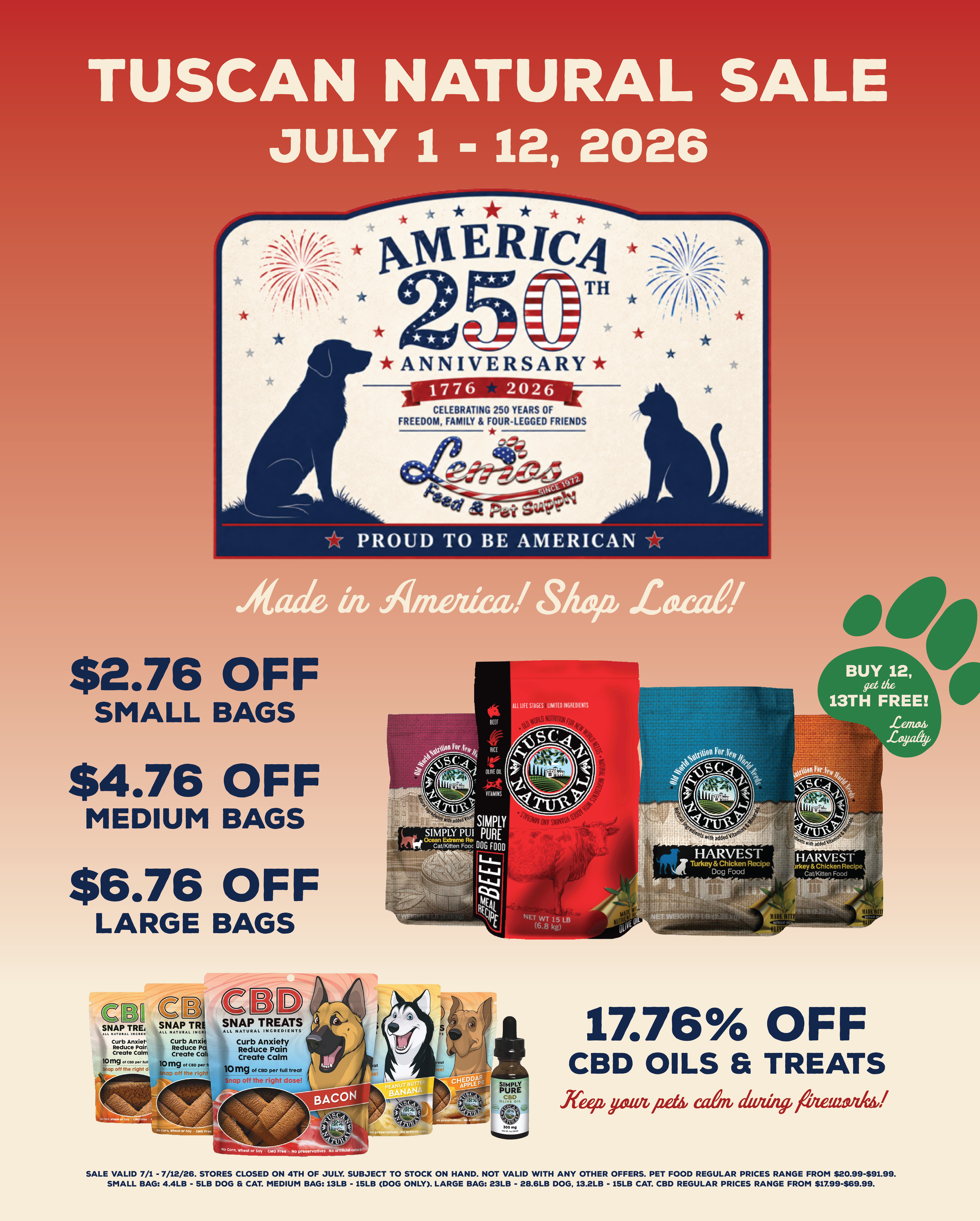 Tuscan Natural July Sale