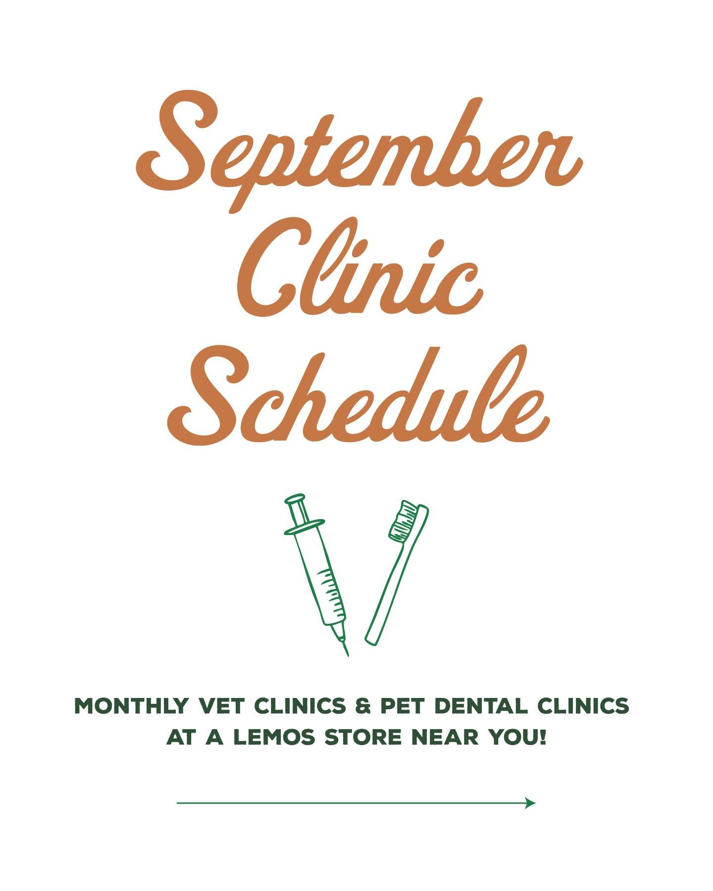 Does your pet need a dental appointment or vet clinic visit?💚 Mark your calendars for September!

#petdentalhealth #mypetsayslemos #howellngooddoggiedentals #vippetcare #centralcoast