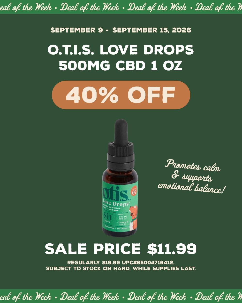 Does your pet have anxiety or joint pain? These CBD drops promote emotional balance &amp; helps ease everyday stress or joint discomfort! Try it this week with 40% off! 💚

#otislove #cbddrops #cbdforpets #mypetsayslemos #centralcoastpets