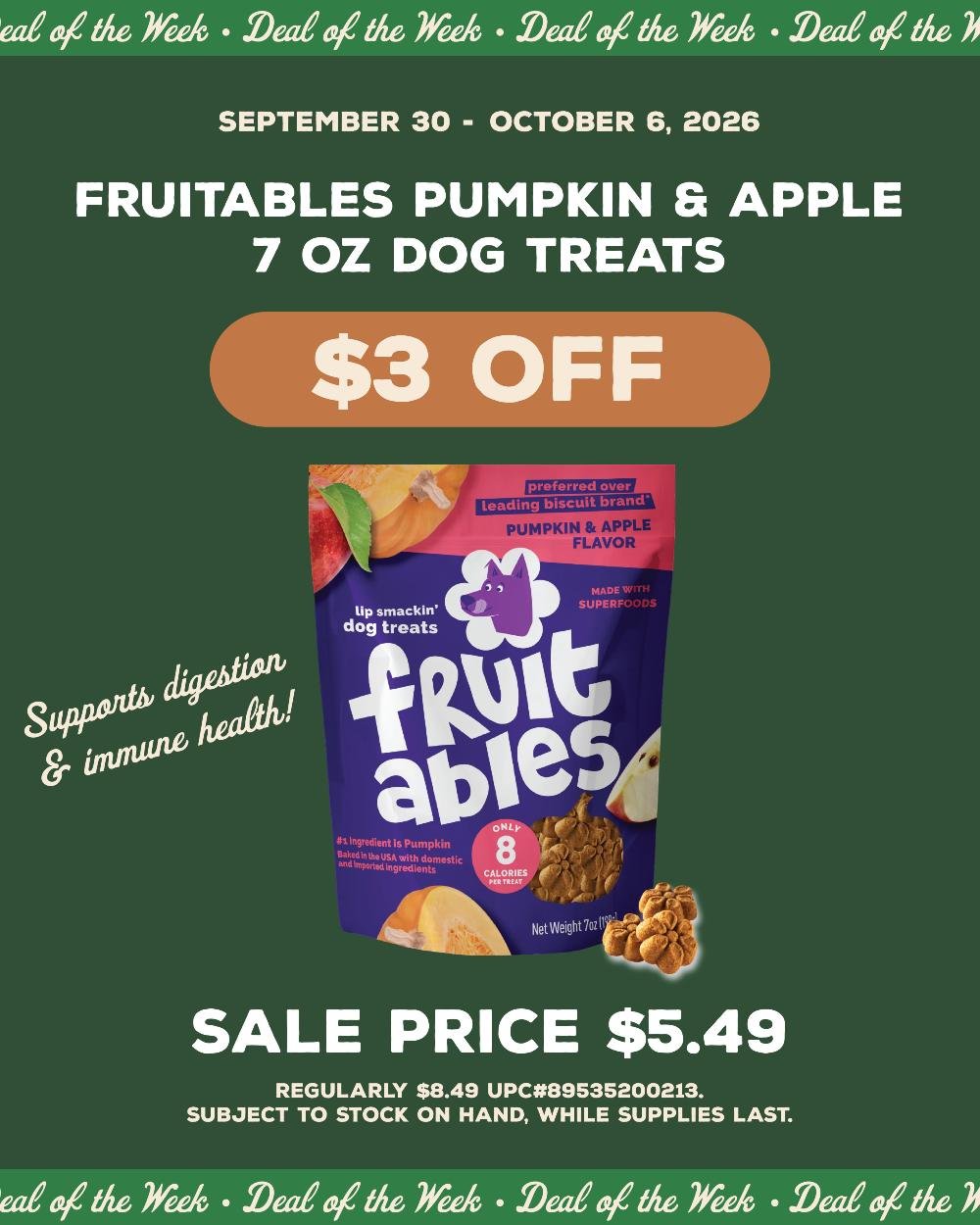 The perfect treat for fall! 🧡🍎

#mypetsayslemos #dogtreats #centralcoast #dealoftheweek #weeklydeals