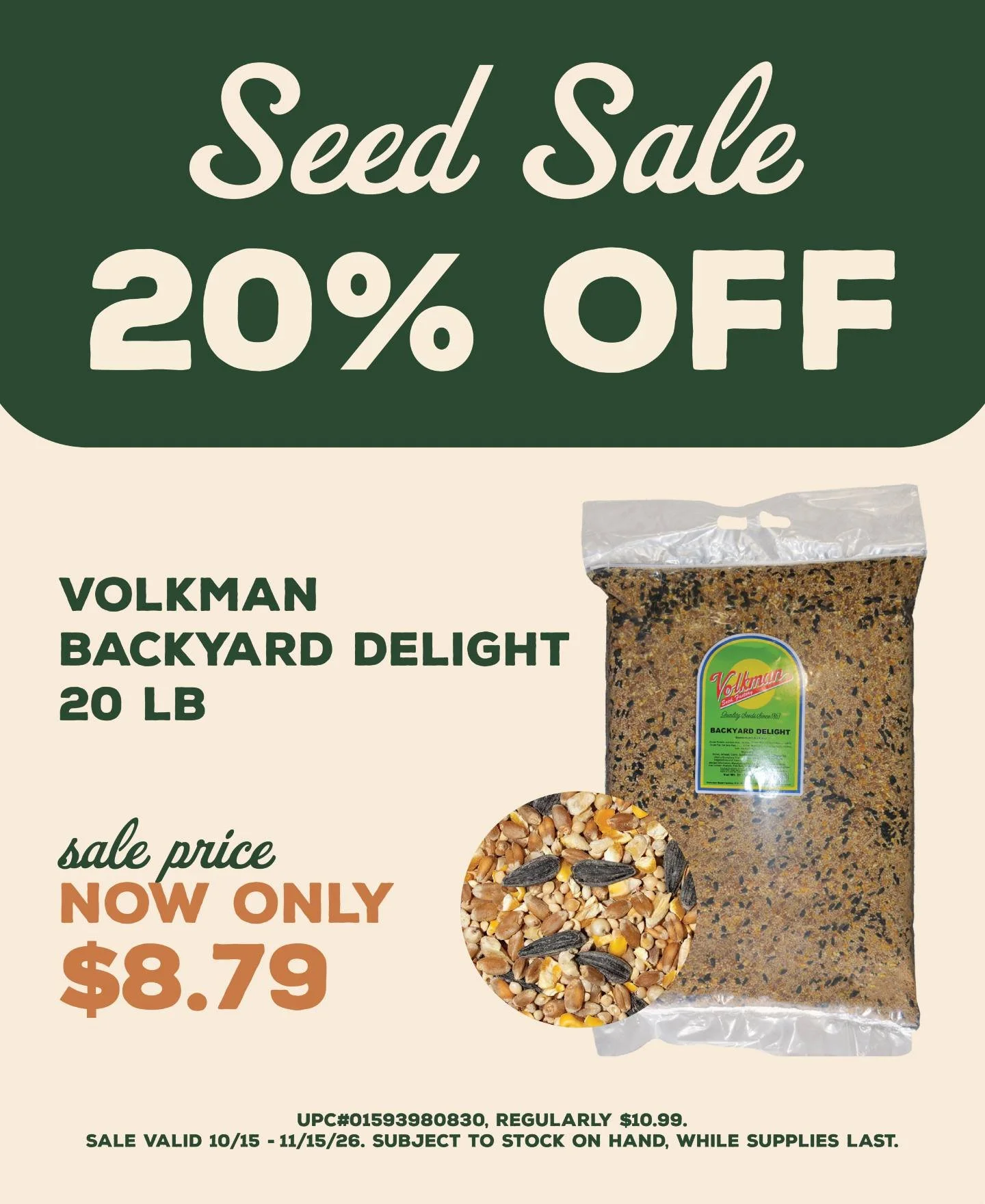 Now is the perfect time to stock up on birdseed! As migratory birds head south for the winter, offering a variety of birdseed can help attract a wider range of feathered visitors to your yard. 🐦

#mypetsayslemos #birdwatching #birdseed #seedsale #ce