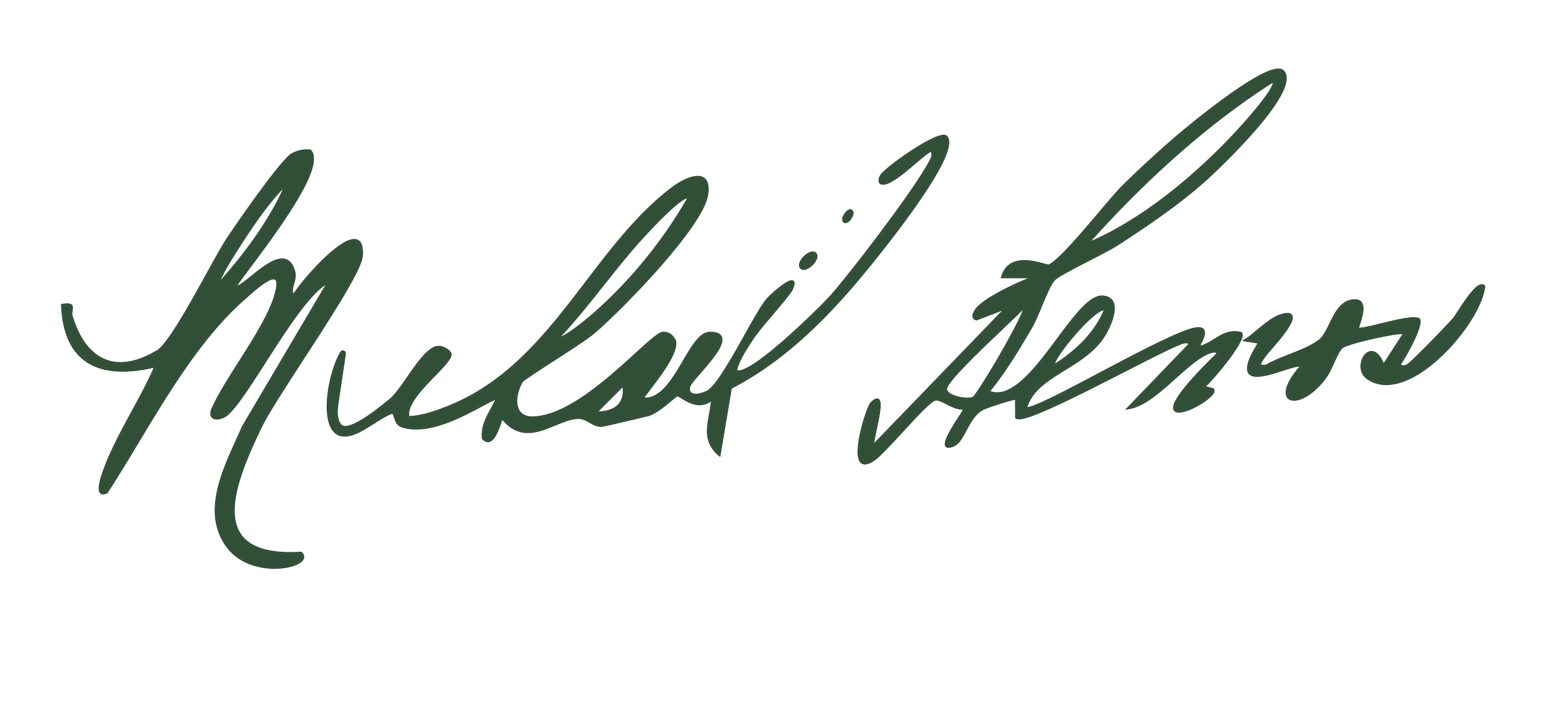 The signature or handwritten style text reads: 'Matisse aims' in dark green ink on a transparent background.