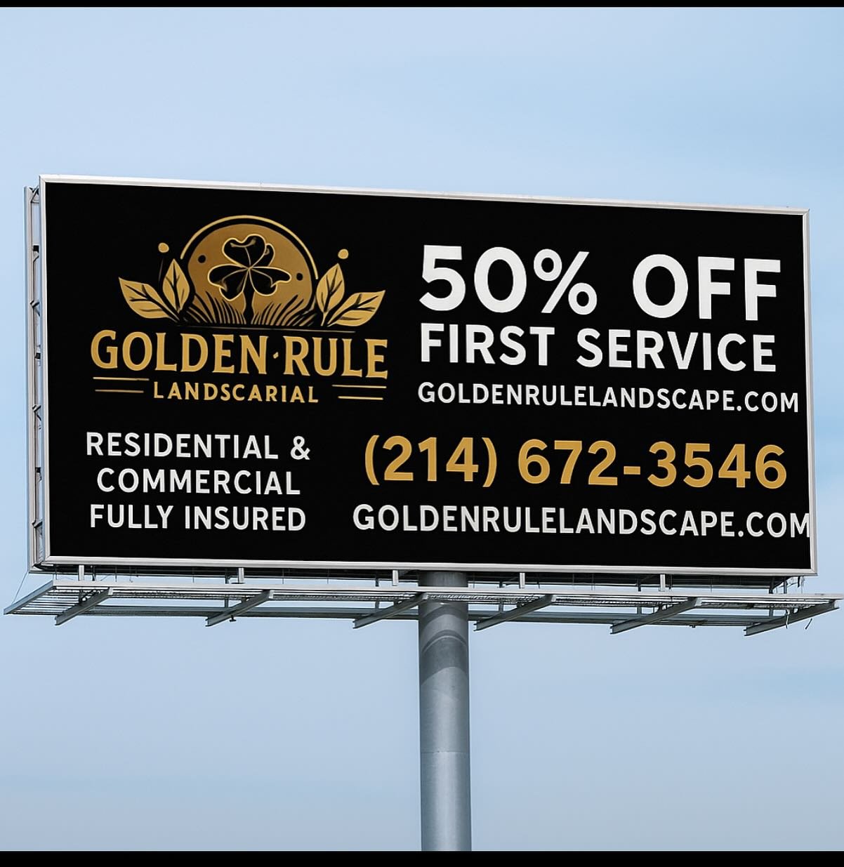 🚨 DFW Homeowners! 🚨
Get your yard summer-ready with Golden Rule Landscaping 🌱
✅ Residential & Commercial
✅ Fully Insured
🎯 50% OFF your first lawn service — mention this post!
Call/text 📞 214-672-3546
🌐 GoldenRuleLandscape.com
Let&