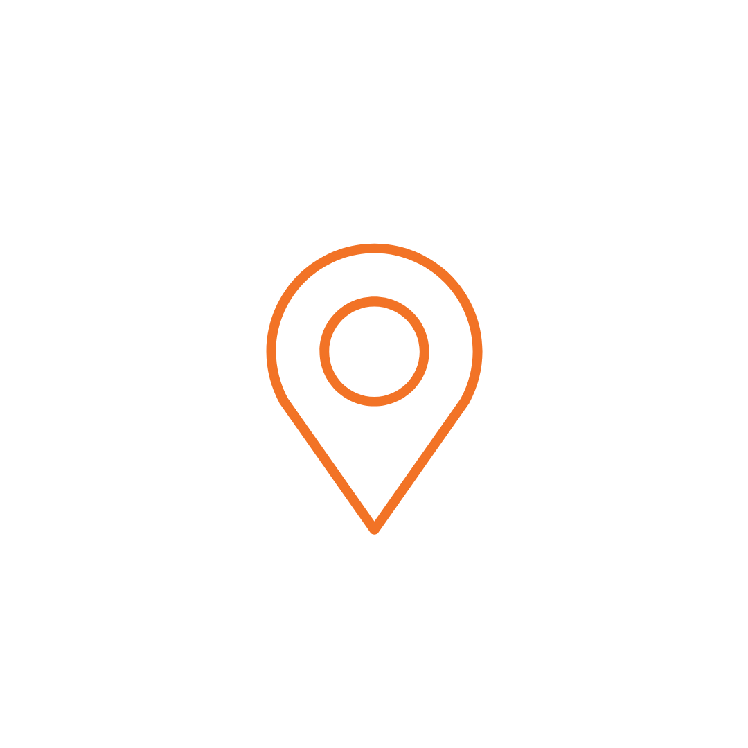 Map pin icon in orange with text 'Find Your Location' on a black background.
