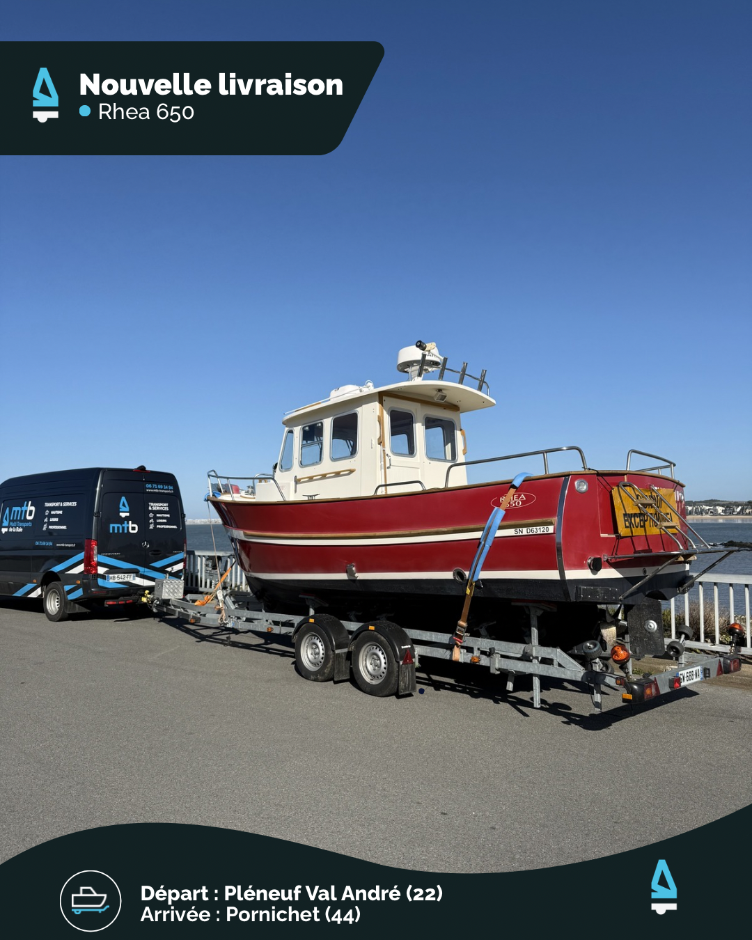 🚤🌊 Un Rhéa 650 élégant très axé pêche en route vers la Loire-Atlantique.