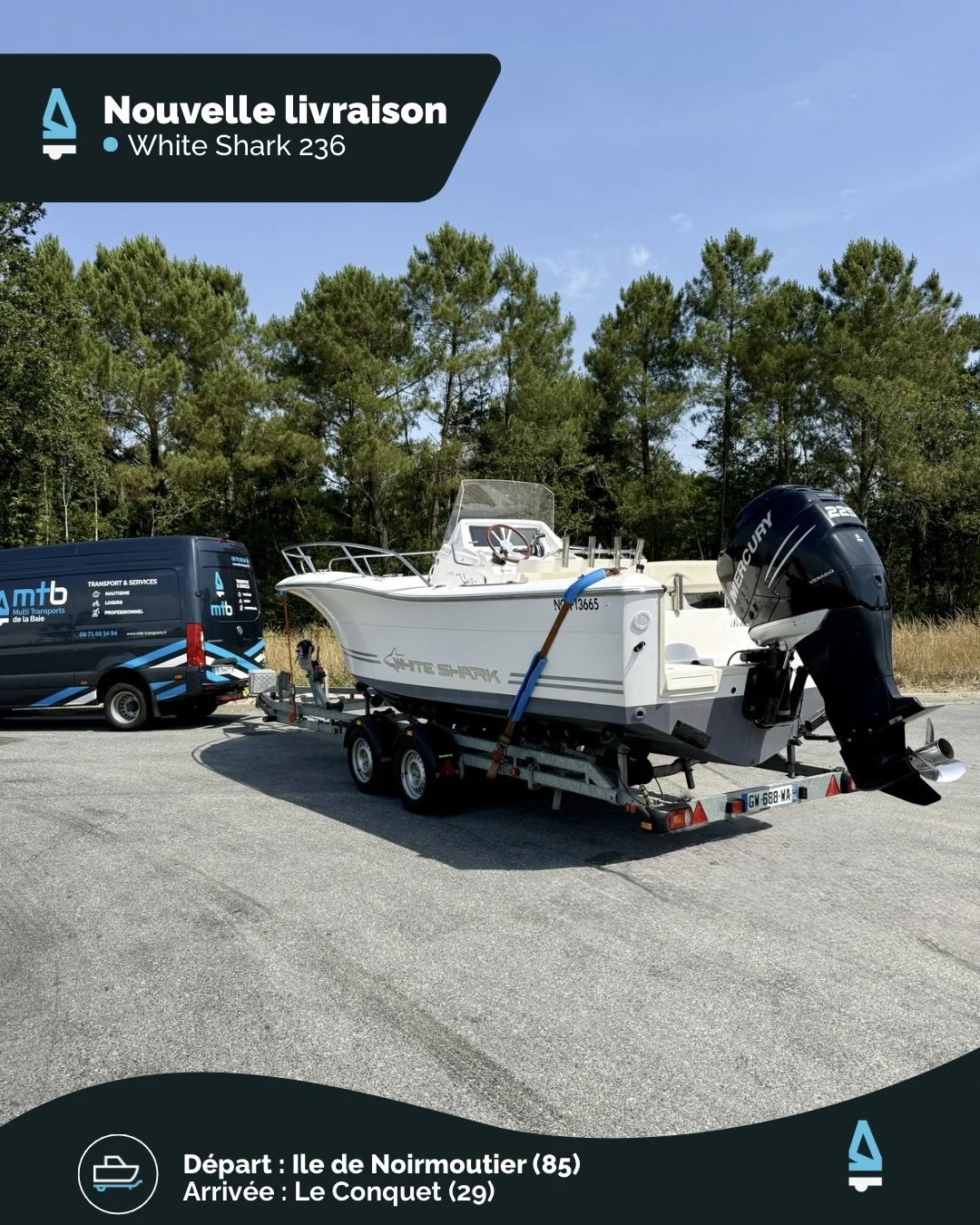 🚤🌊 De l’île de Noirmoutier aux portes de la mer d’Iroise pour ce White Shark 236