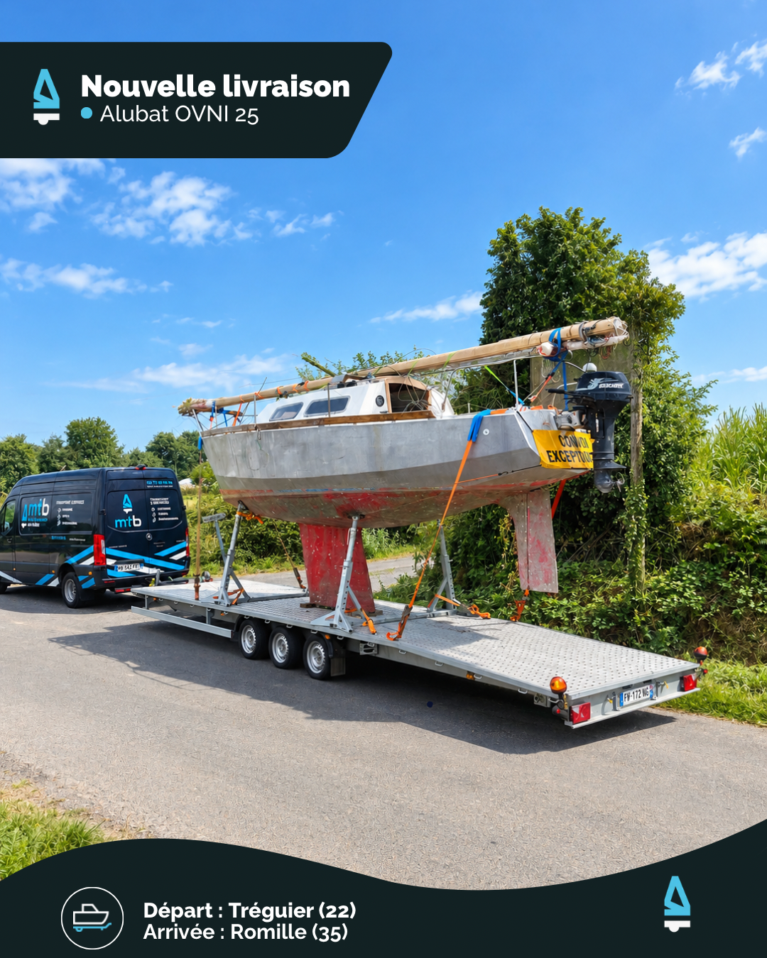 ⛵🚛 Un transport d’un OVNI 25 qui ne laisse aucune place à l’improvisation.