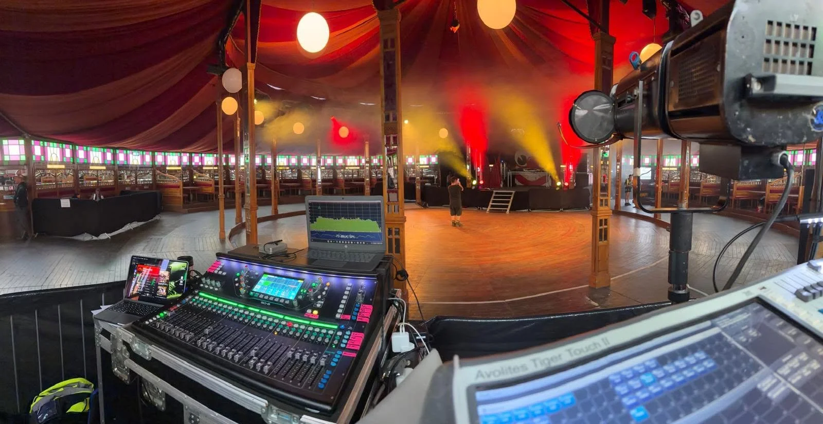 Allen & Heath Desk in the Spiegeltent at Shambala 2026