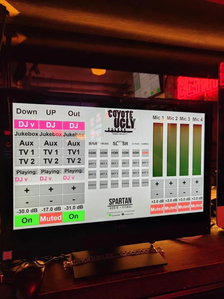 Symetrix Symvue AV control Screen for Coyote Ugly Bristol Venue AV Systems