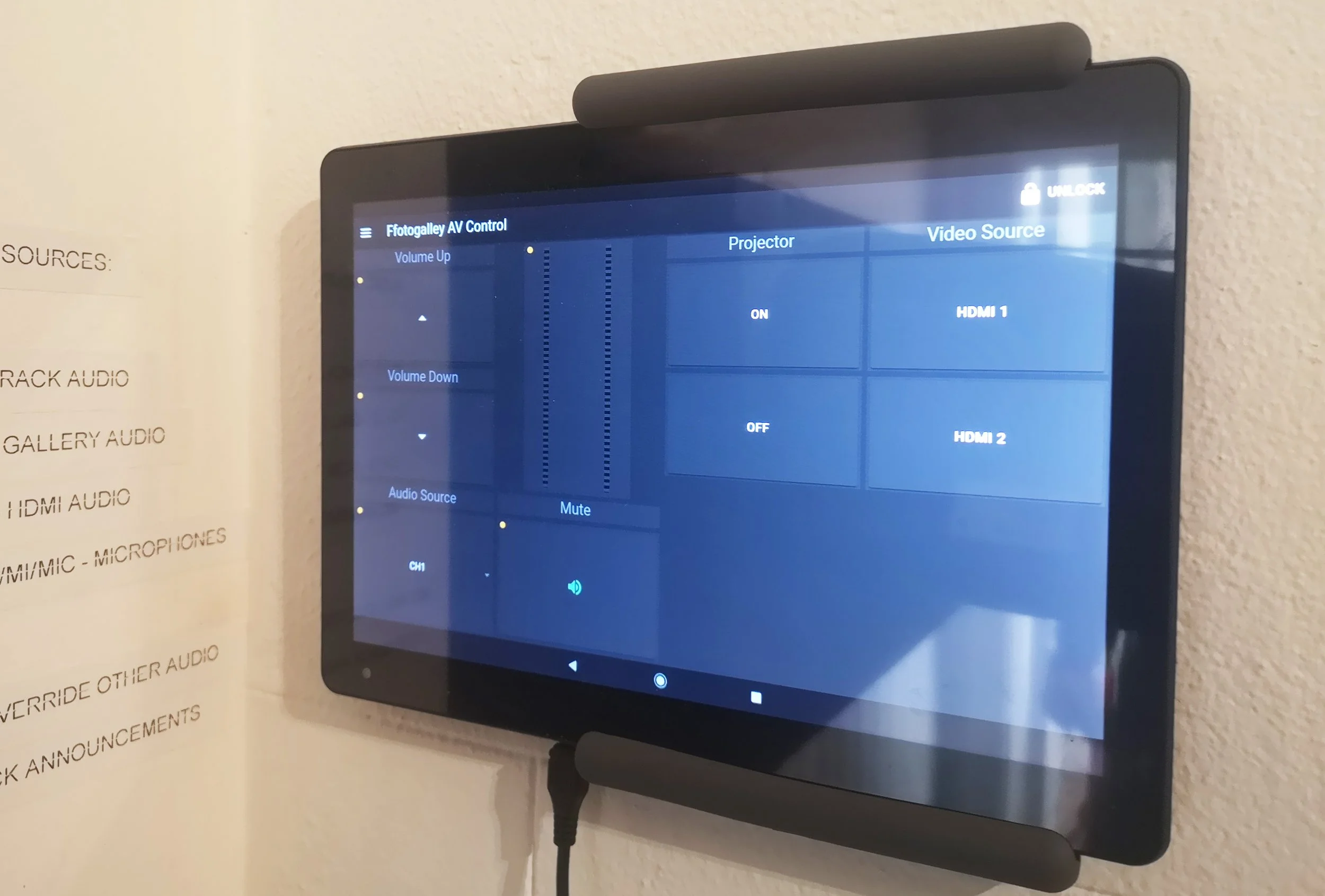 Control panel at Ffotogallery Cardiff supplied by Spartan Audio