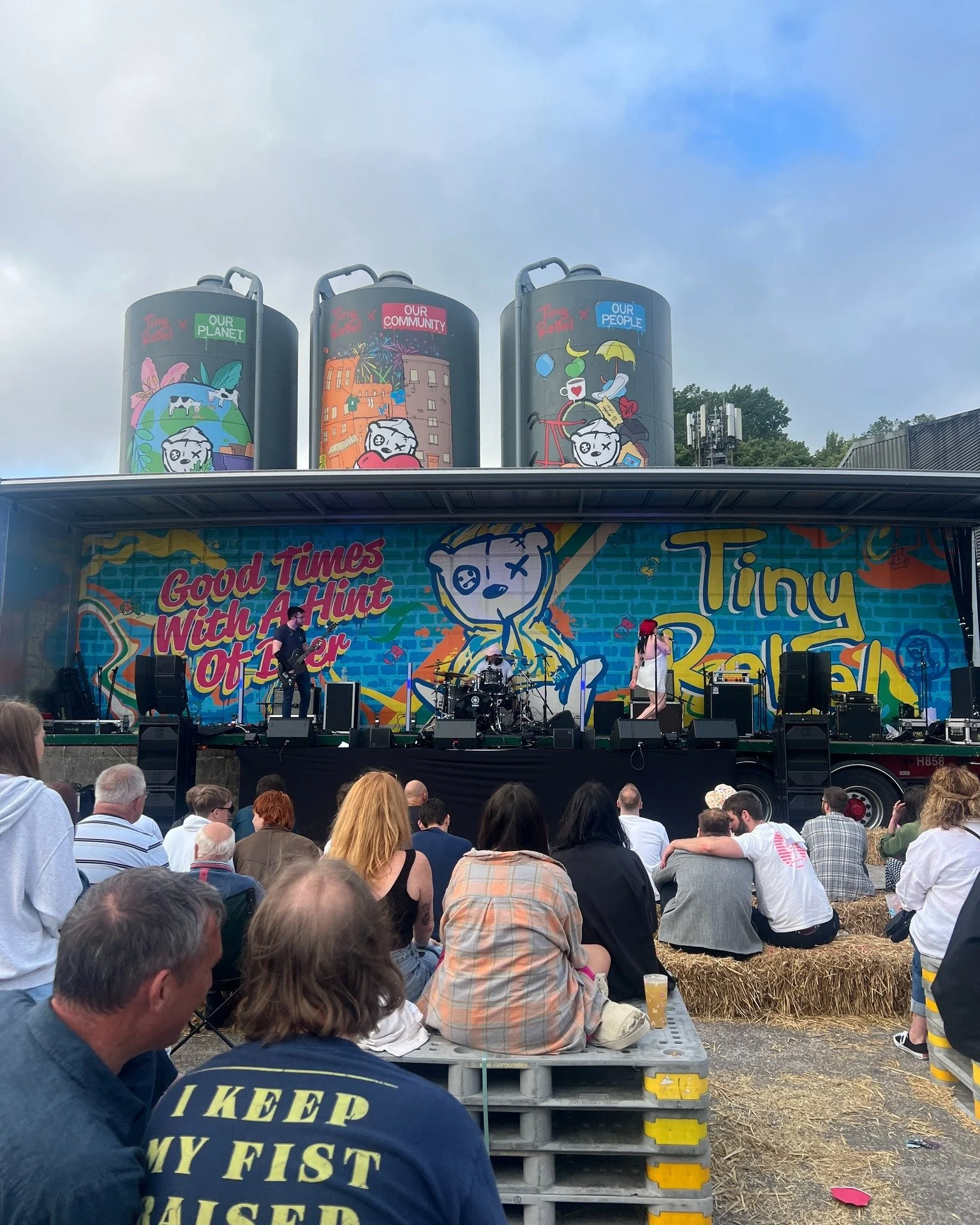 Crowd watching live music at Tiny Rebel Fest at the Tiny Rebel Brewery