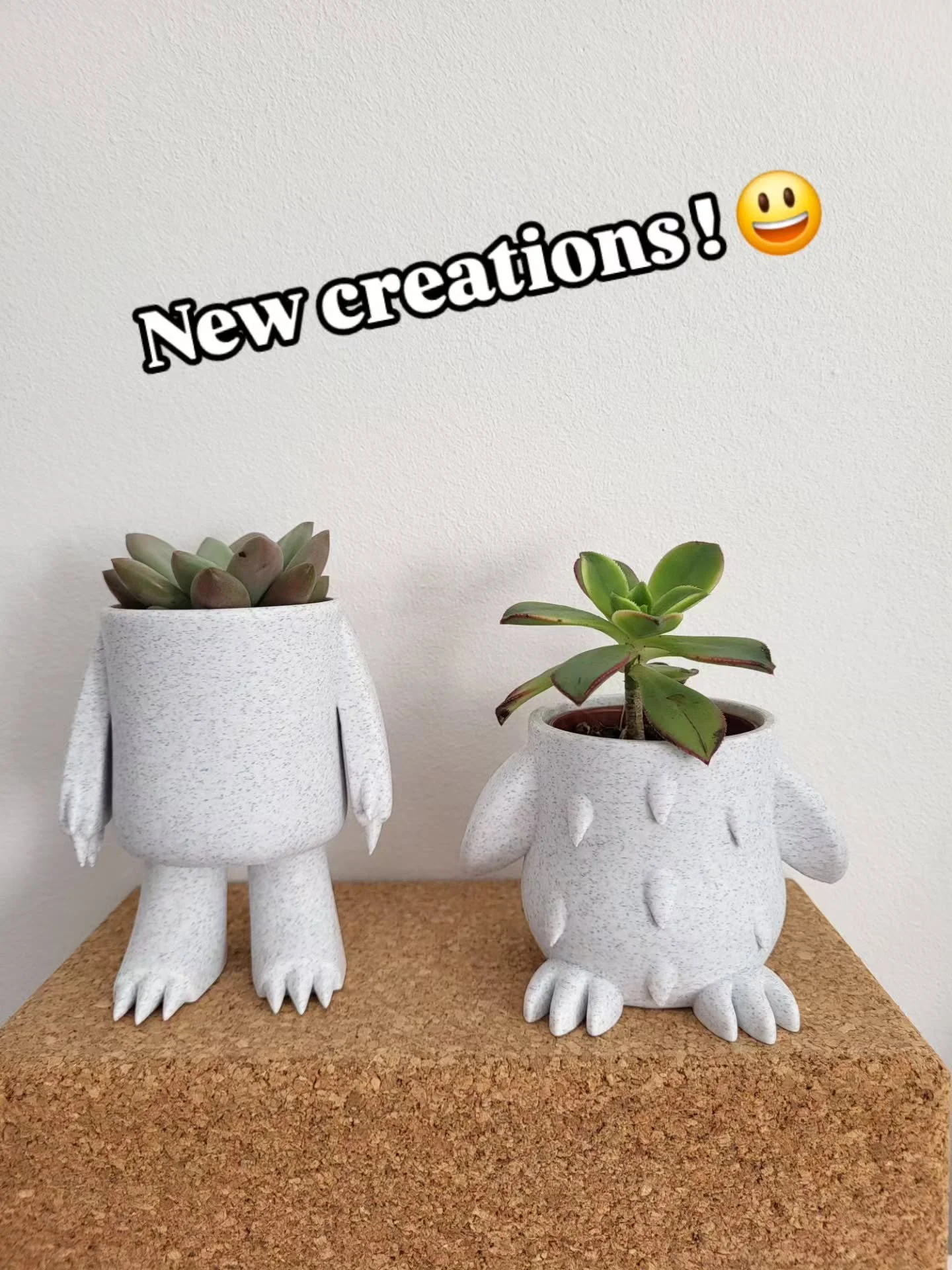 Hello &agrave; tous ! 😃

Me voil&agrave; de retour pour vous pr&eacute;senter les toutes derni&egrave;res cr&eacute;ations brightmood design ! 

Les mini pots de fleurs grounch et gigi ! 🌿🤩

De quoi ramener facilement du fun et de la l&eacute;g&eg