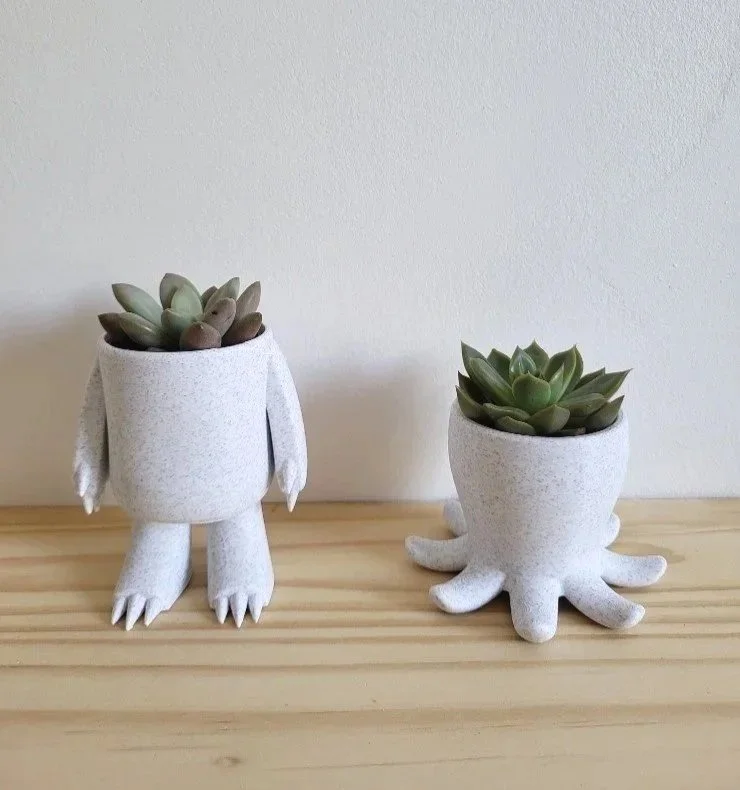Mini Pots de fleurs originaux pour succulentes - monstre/poulpe.jpg