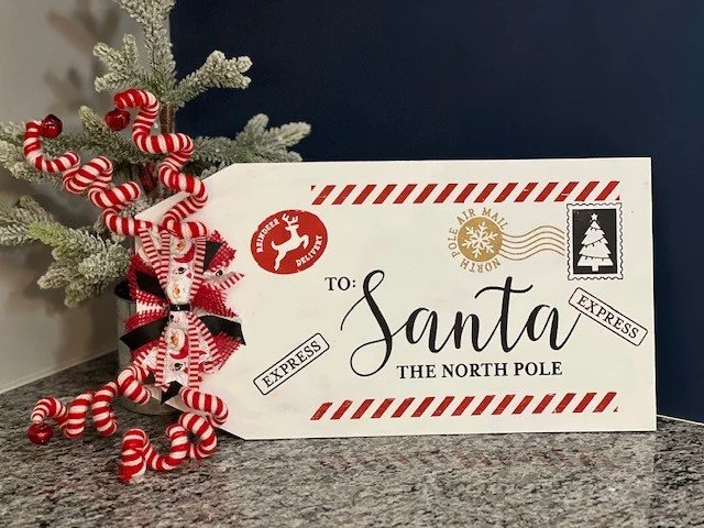 Santa Postage Tag sign