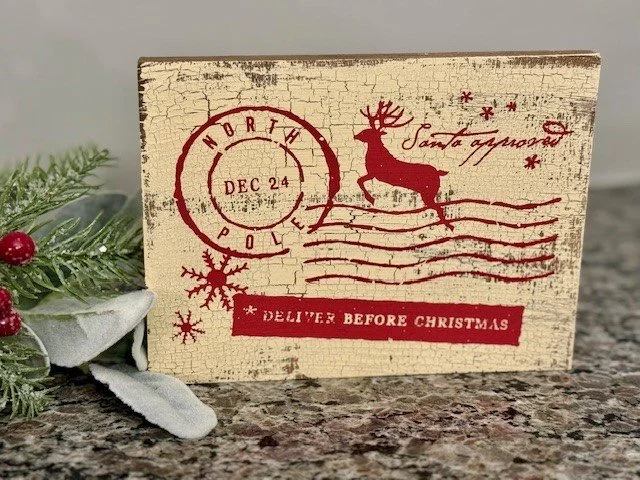 Santa Postage Stamp sign