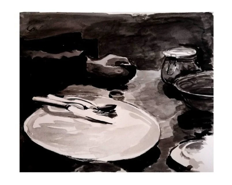 From The Dining Table (2020). Ink on paper, 21 x 29cm 
