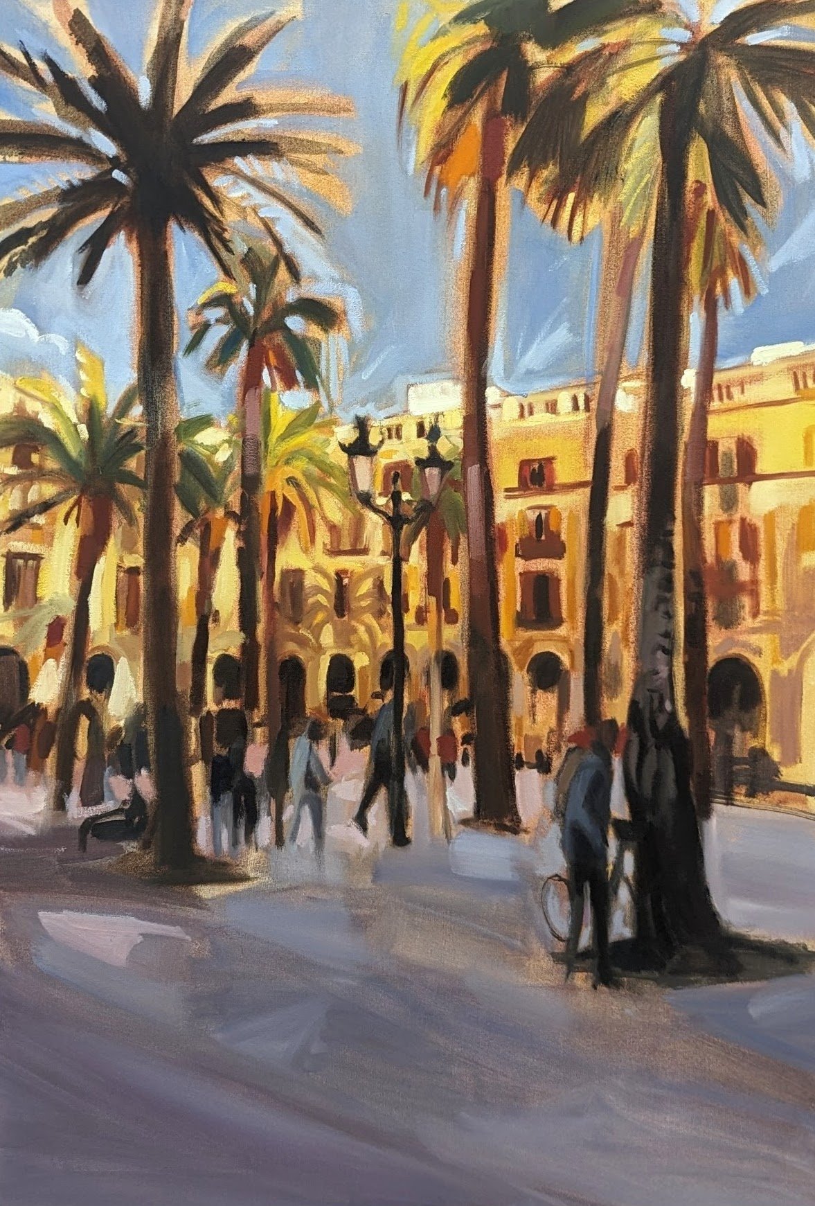 Plaza Reial (2024). Oil on Canvas, 70 x 90cm