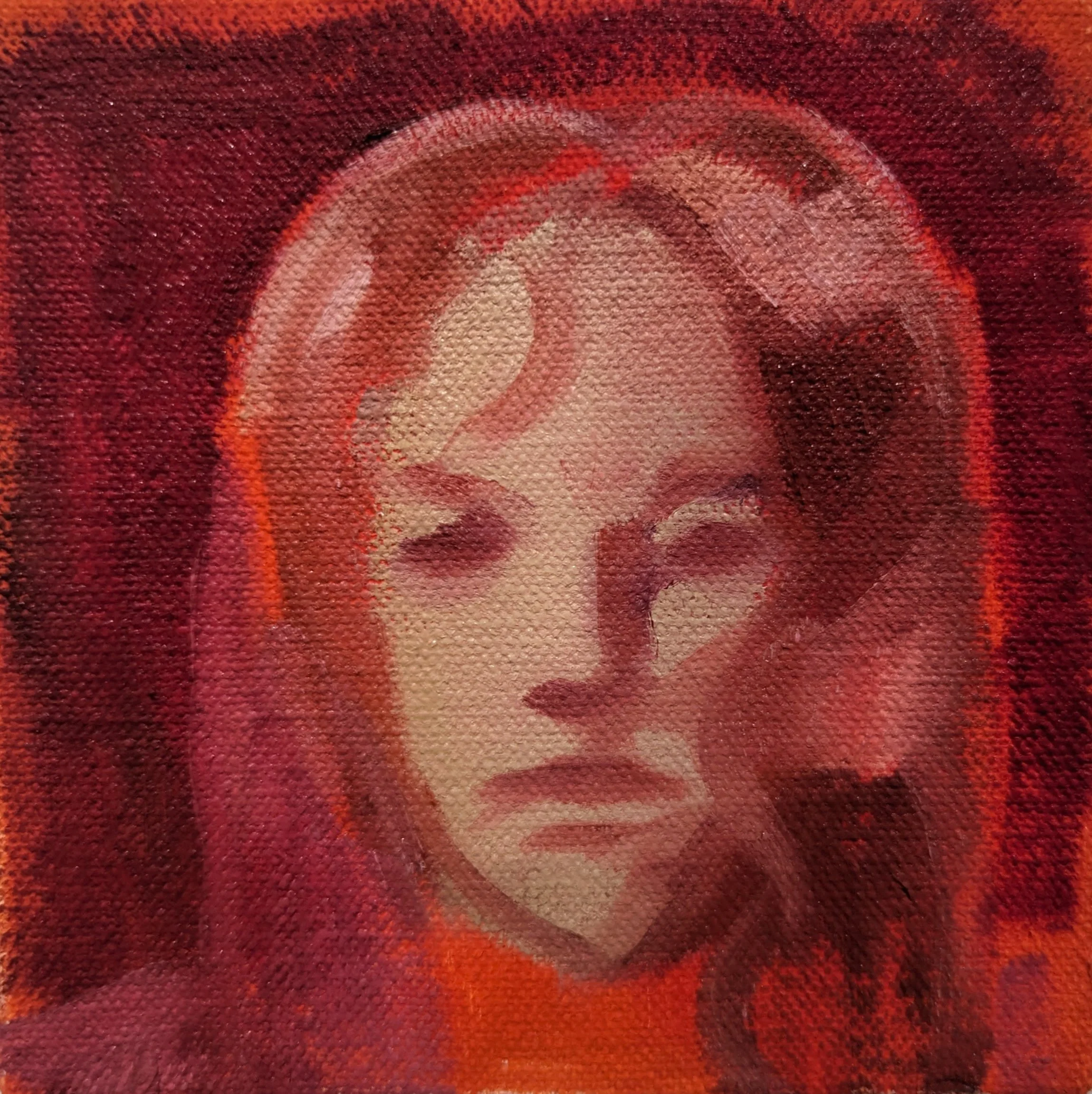 Stare (2024).  Oil on canvas, 10 x 10cm