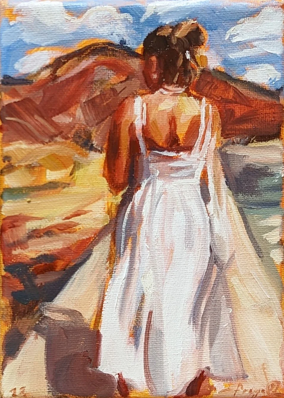 Sea Breeze (2023). Oil on canvas. 10 x 20cm