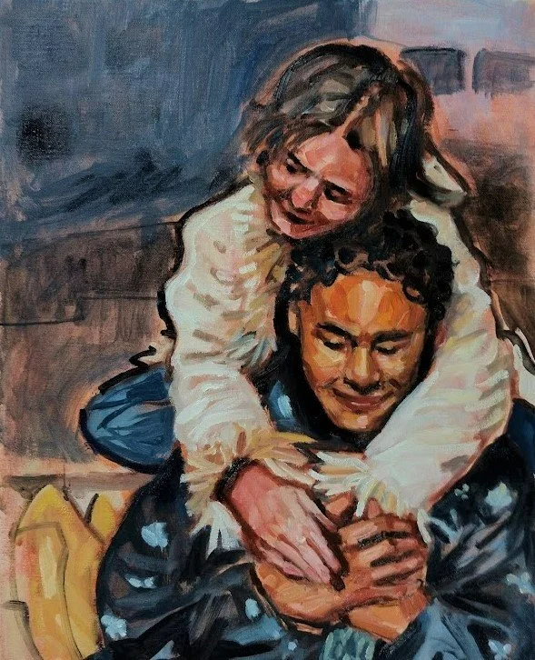 Embrace (2021). Oil on canvas, 50 x 60cm