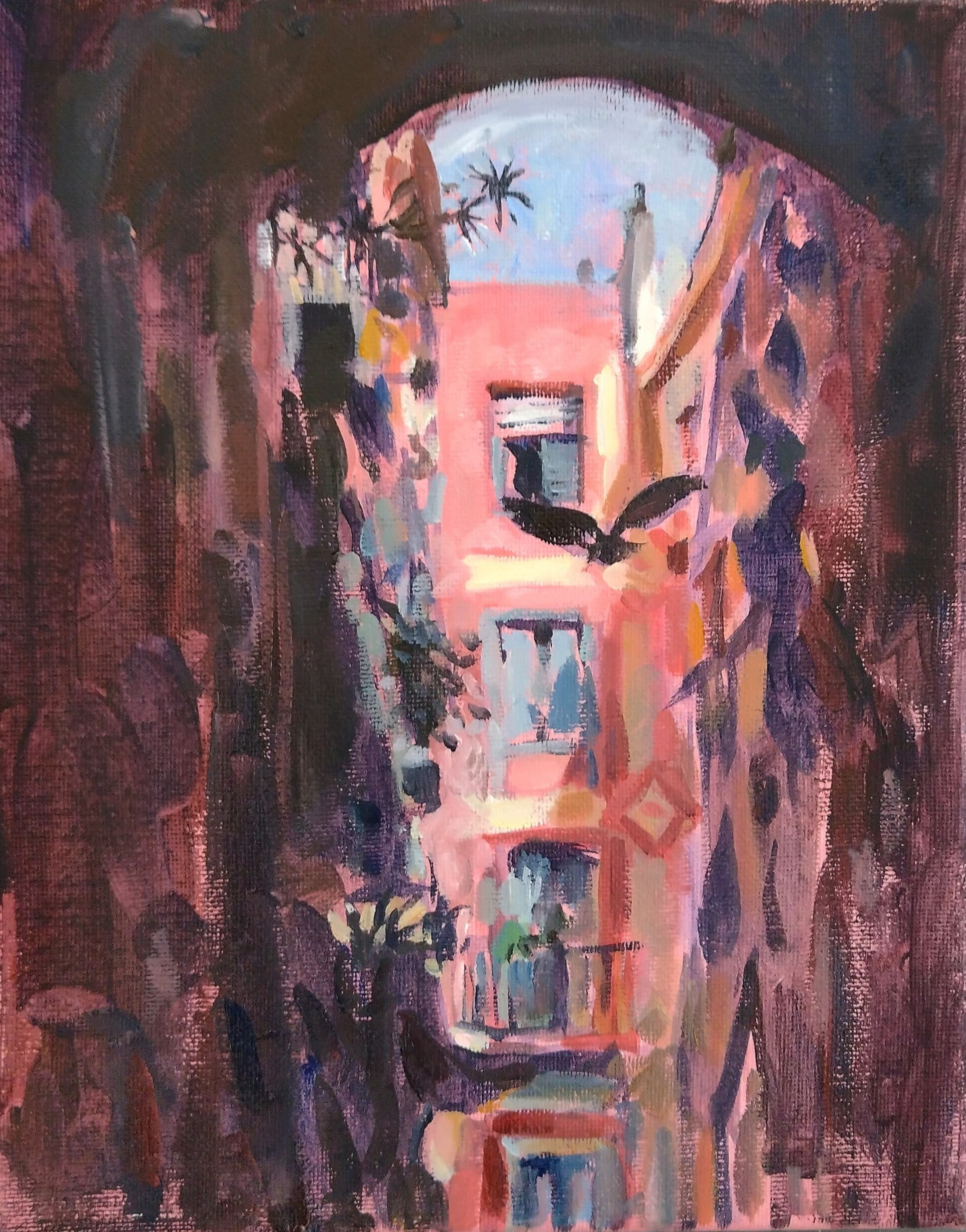 Into the Light (2023). Oil On canvas, 20 x 30cm