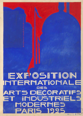 Design for a Poster for the International Exhibition of Modern Decorative and Industrial Arts, Paris 1925.