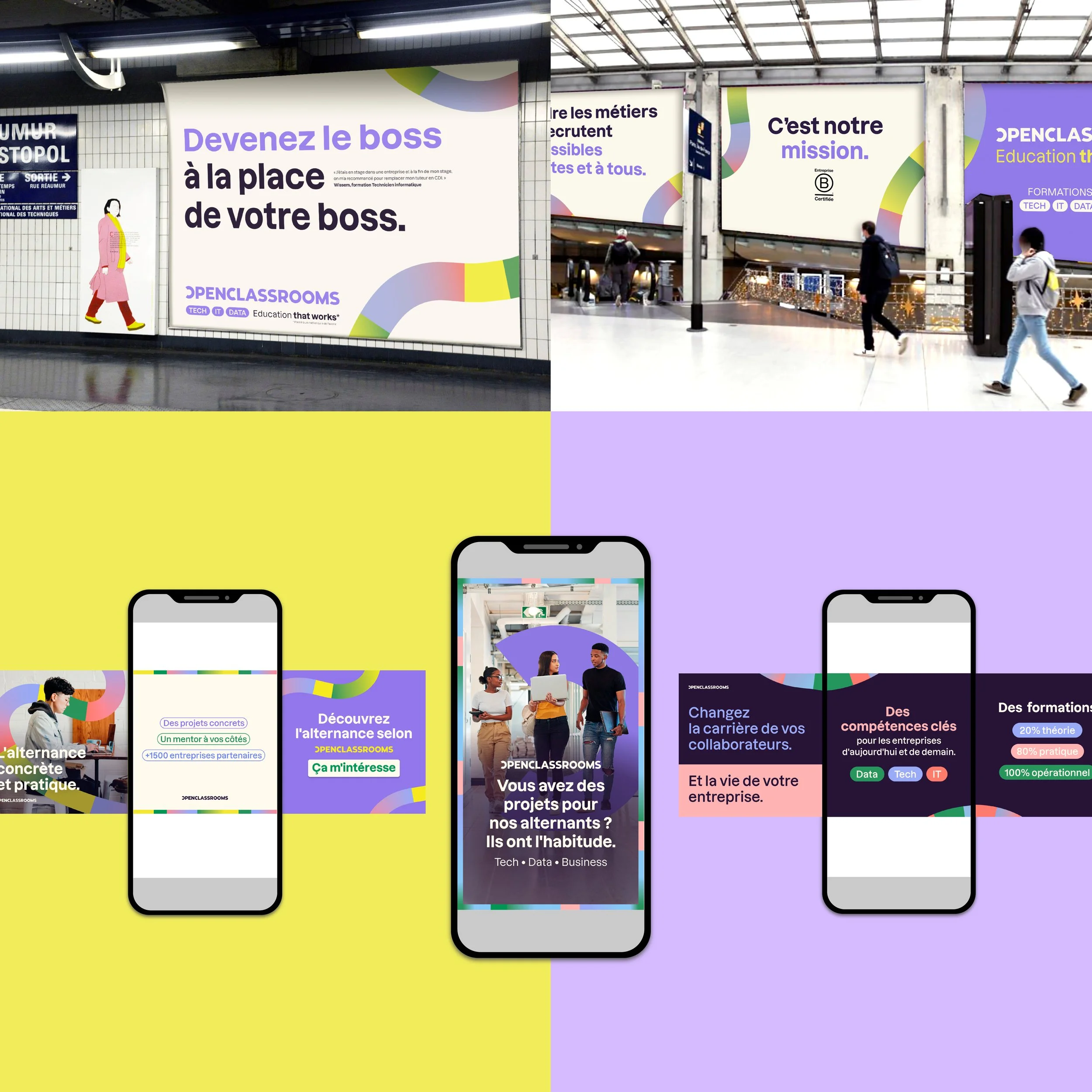 Accompagnement longue durée sur toute la communication globale d'Openclassrooms