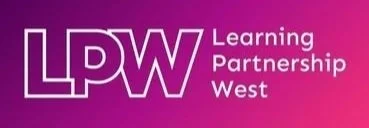LPW Learning Partnership West logo on a pink background
