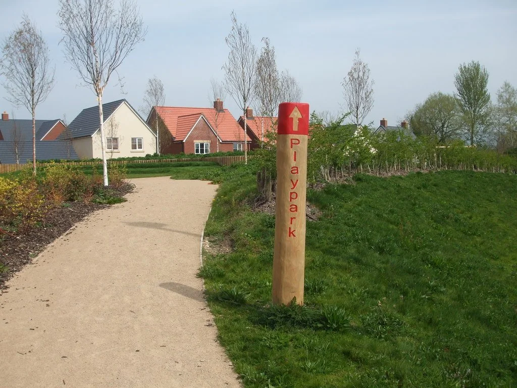 Houses and a playpark in Charfield
