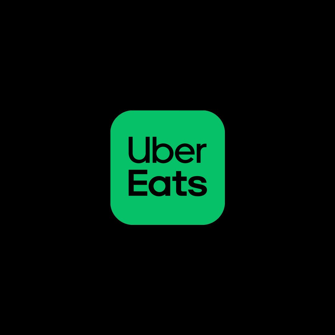 Uber Eats logo on a black background.