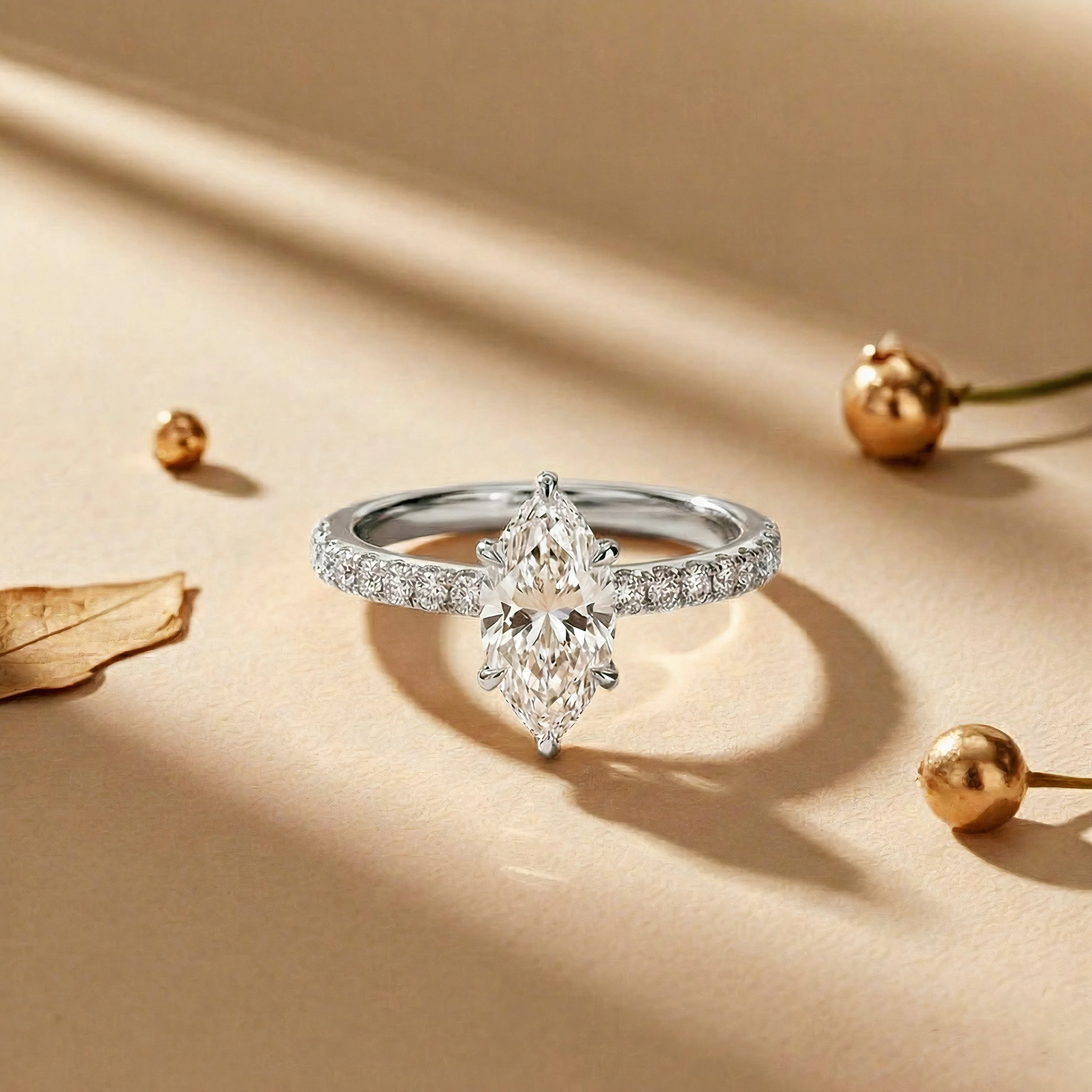 Lab diamond engagement ring