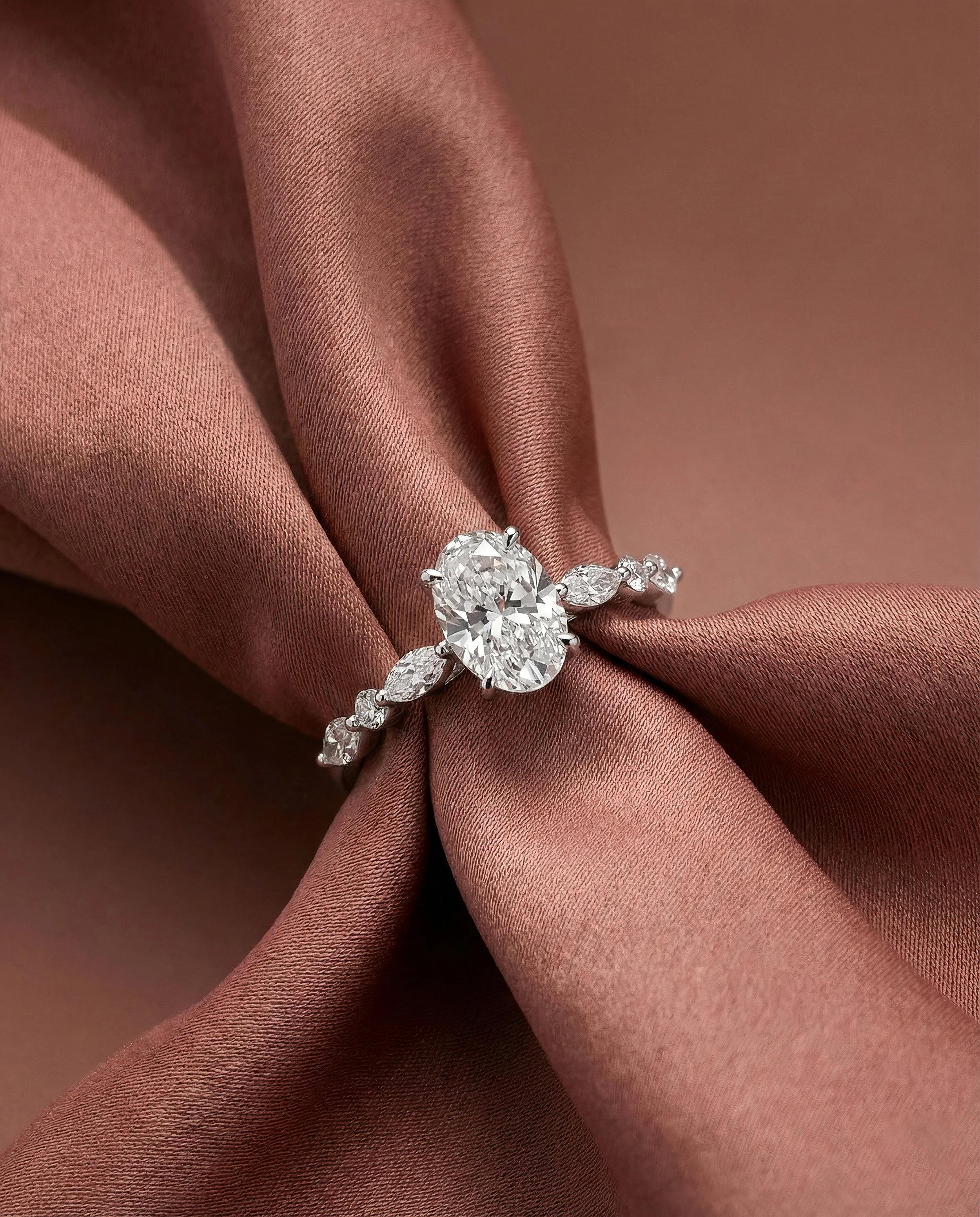 Lab diamond engagement ring