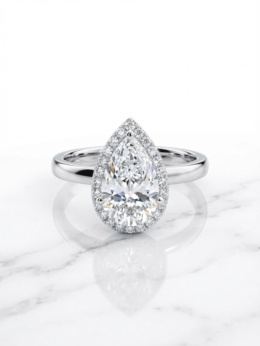 Queen's Teardrop Lab Diamond Ring