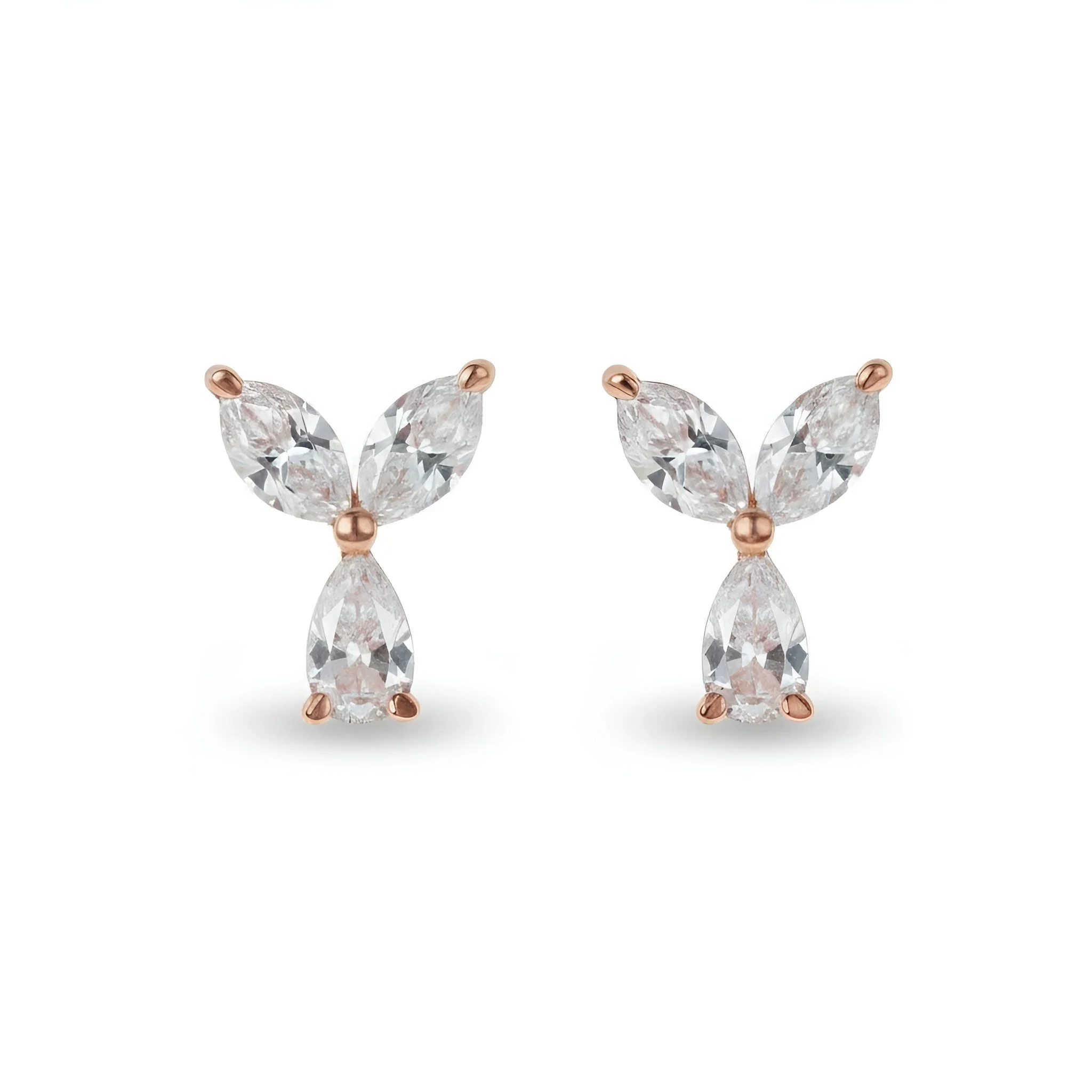 Shooting start Exquisite Diamond Rose Gold Earrings