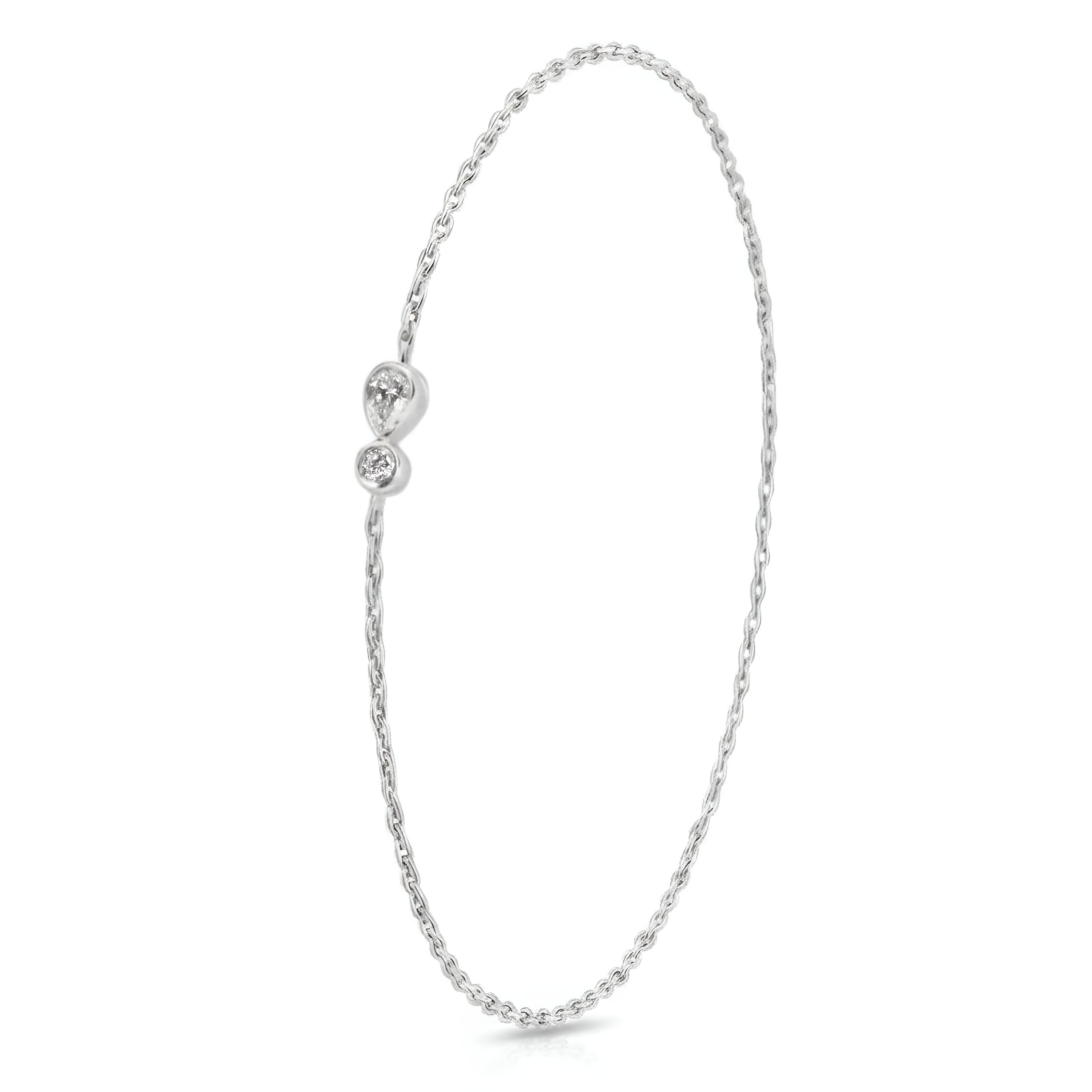 White Teardrop Diamond Infinity Bracelet