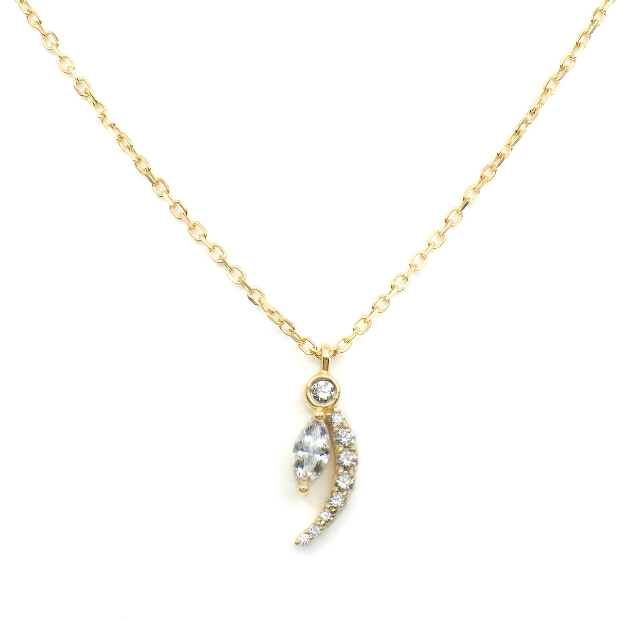 Yellow Cresent Diamond Radiance Necklace