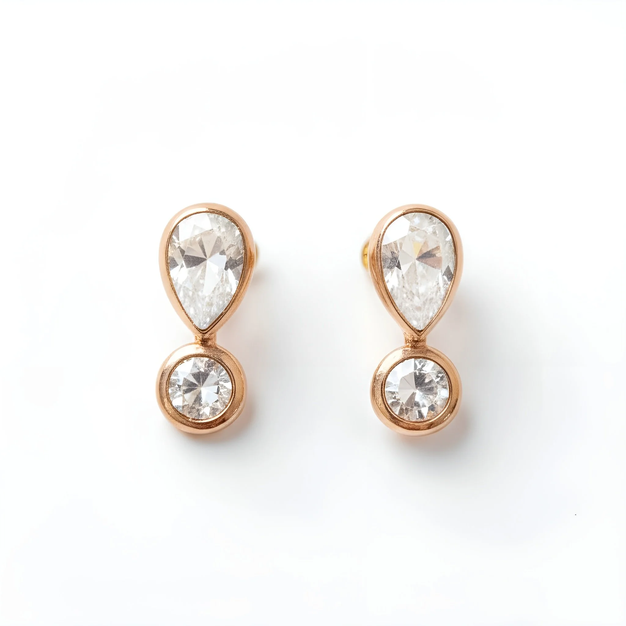 Rose Teardrop Diamond Earrings